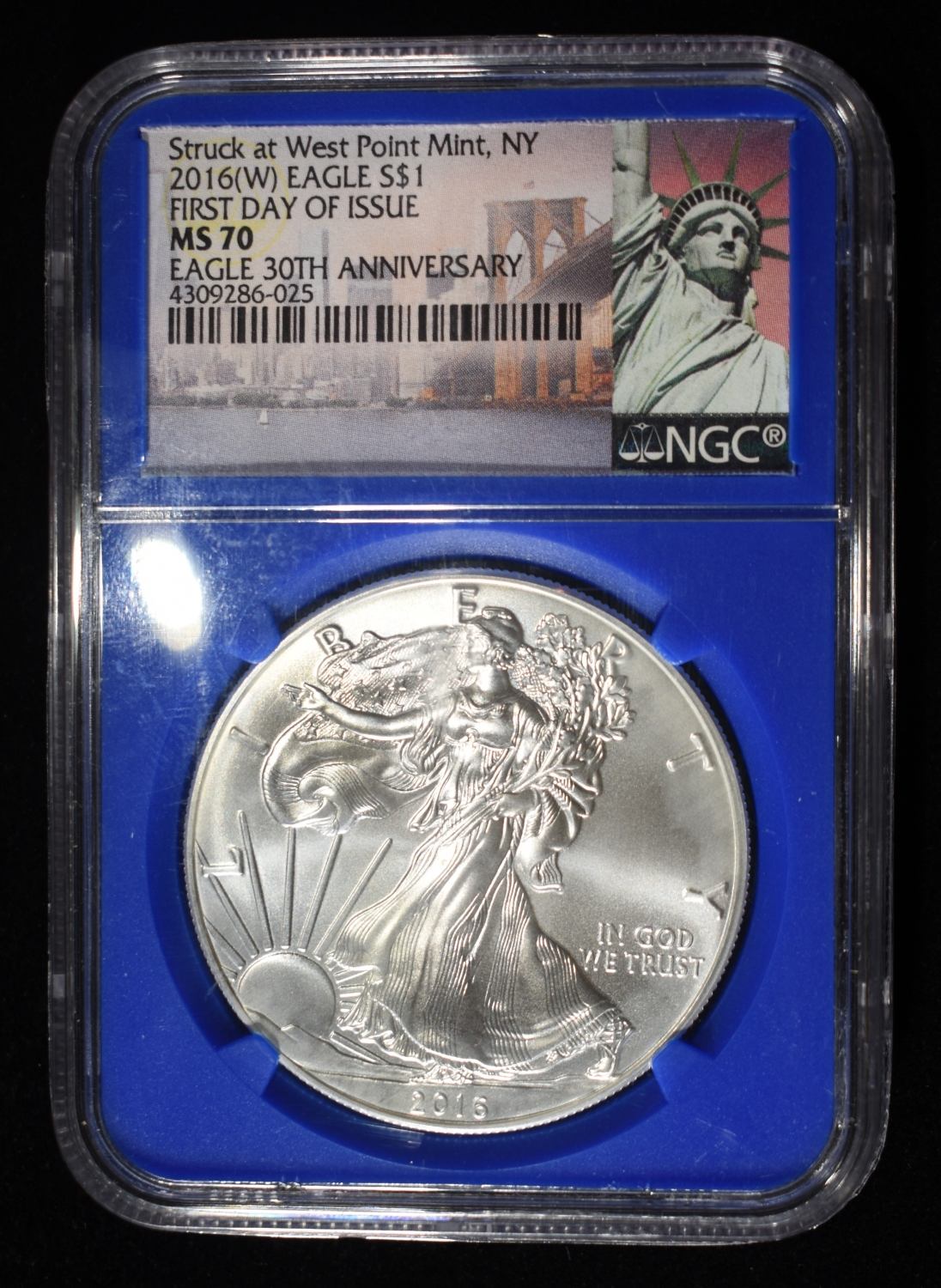 2016-W AMERICAN SILVER EAGLE MS 70 NGC