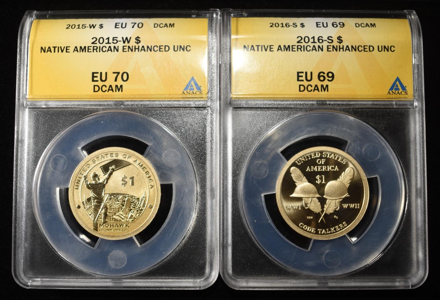 2015-W & 2016-S $1 ANACS EU69-70 DCAM