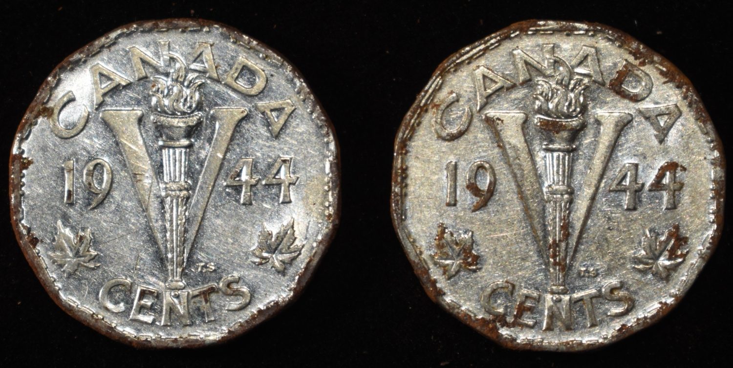 1944 ROLL STEEL CANADIAN NICKELS