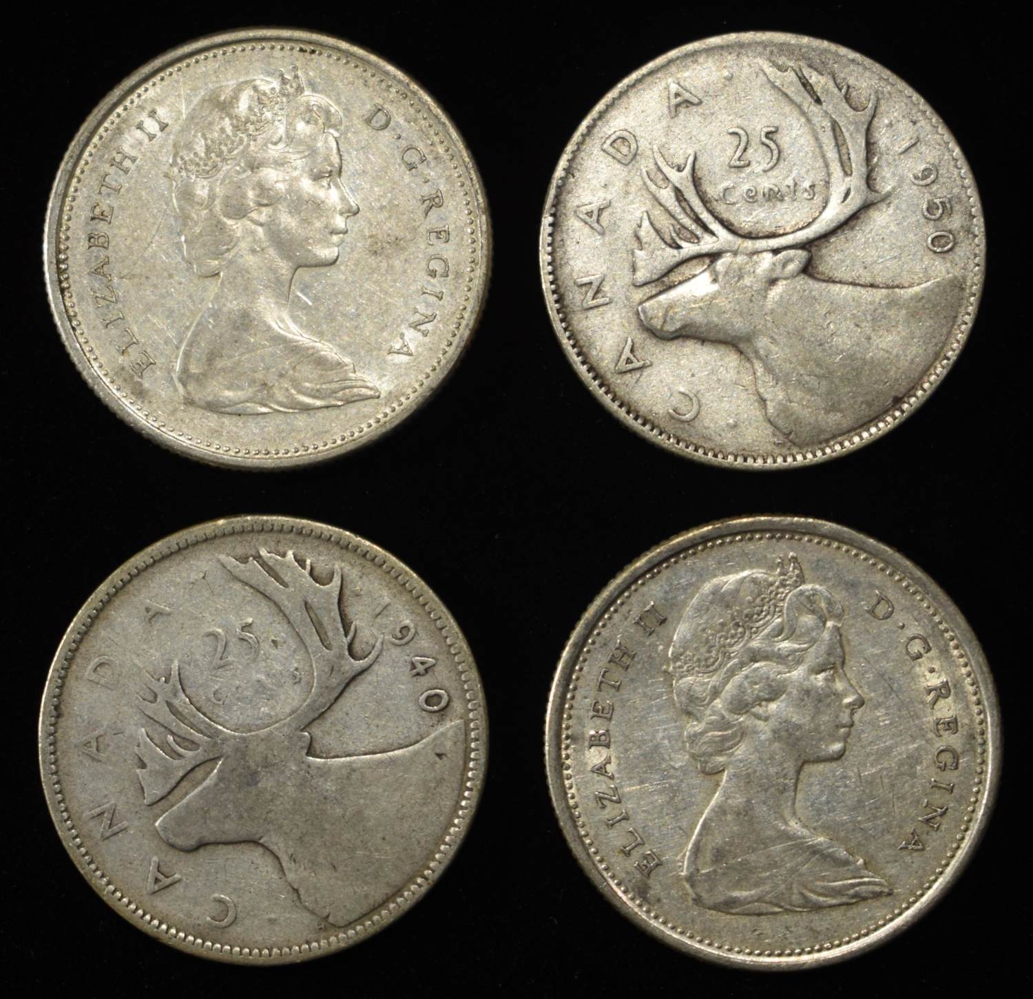 (25) CANADIAN QUARTERS 80% SILVER
