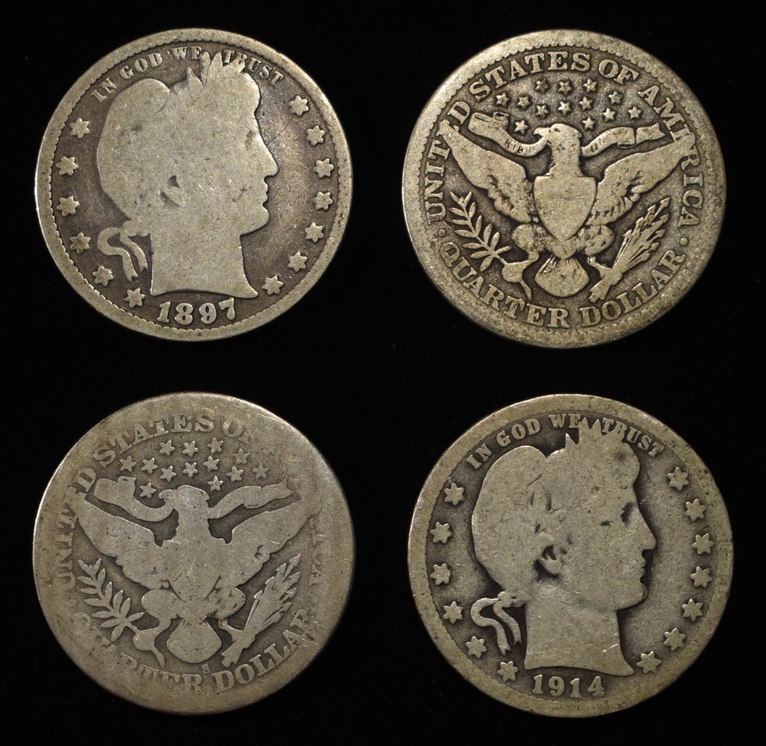 (20) BARBER QUARTERS 90% SILVER