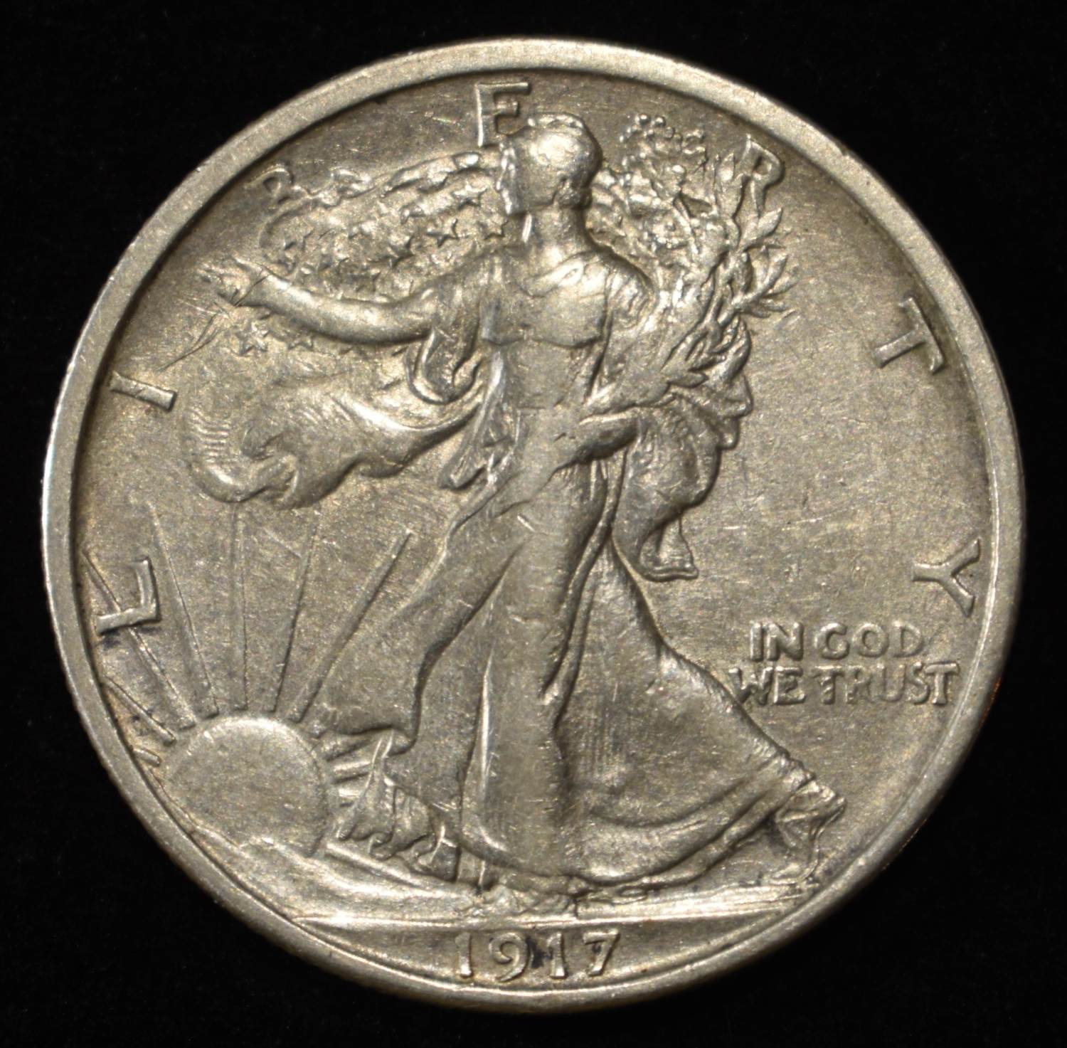 1917-S REV. WALKING LIBERTY HALF DOLLAR AU