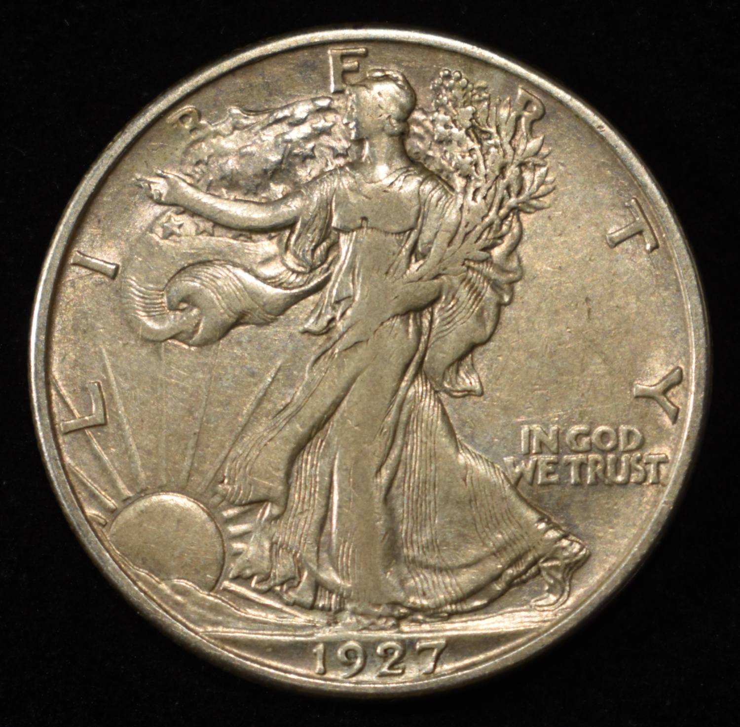 1927-S WALKING LIBERTY HALF DOLLAR XF/AU