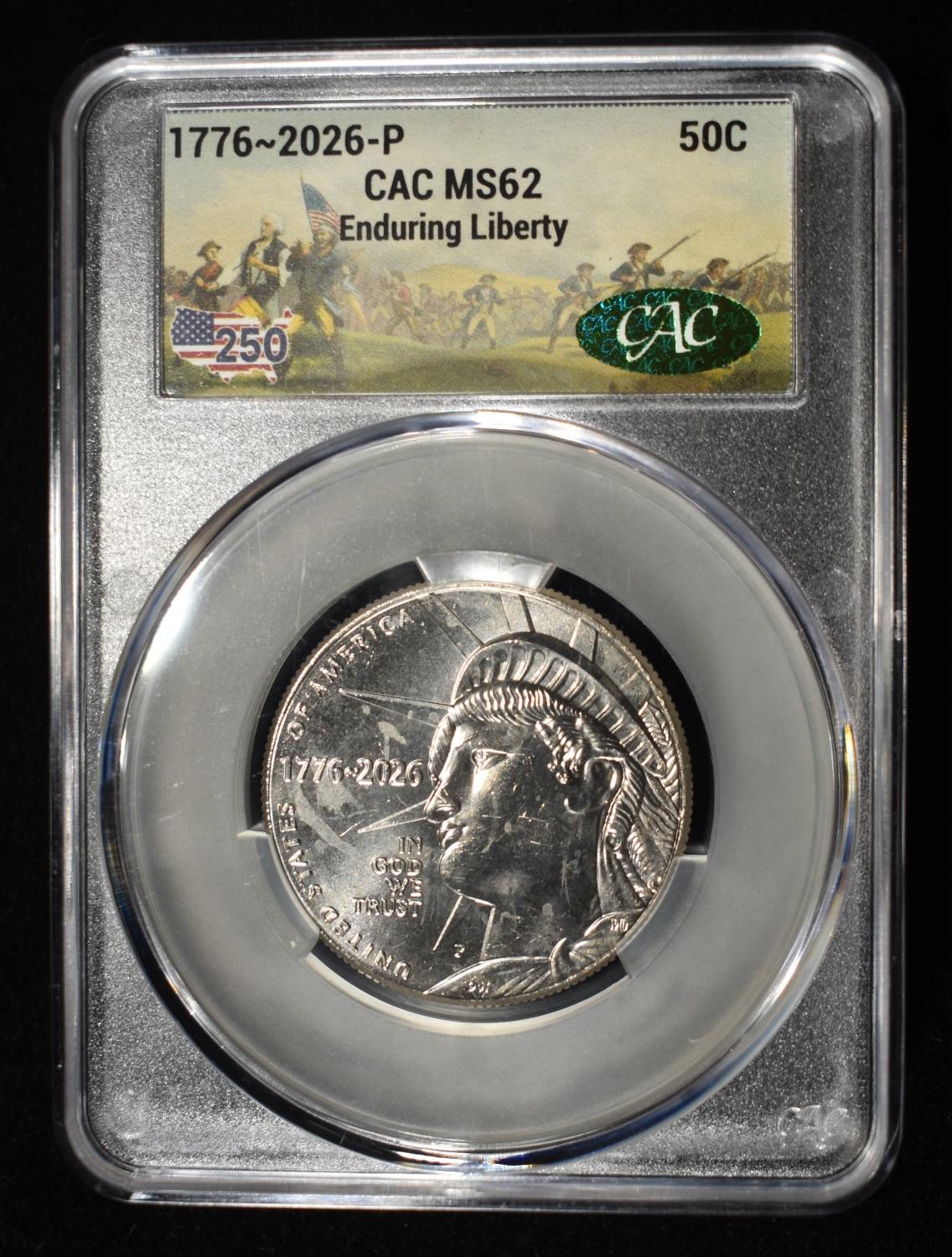 1776-2026-P 50C ENDURING LIBERTY CAC MS62
