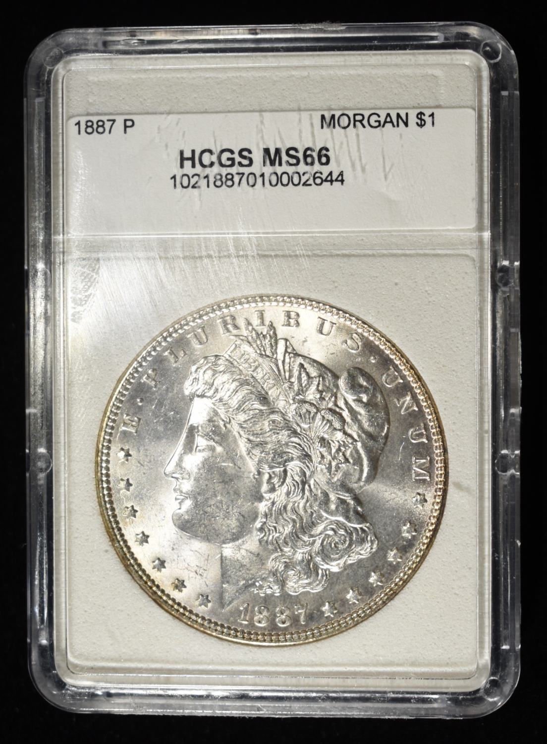 1887-P MORGAN DOLLAR HCGS GEM BU