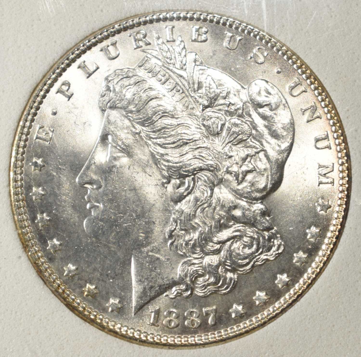 1887-P MORGAN DOLLAR HCGS GEM BU