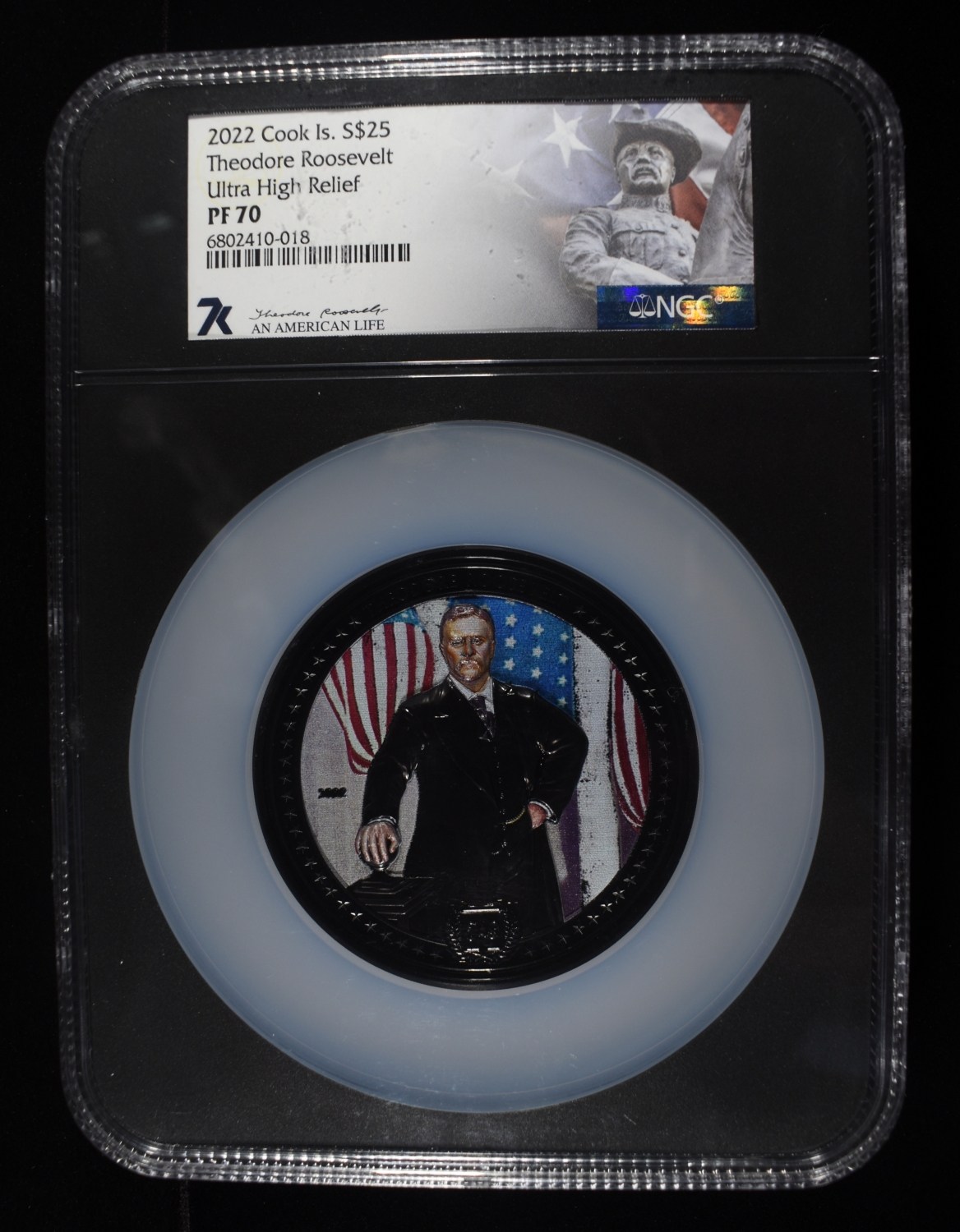 2022 $25 COOK IS. THEODORE ROOSEVELT NGC PF70