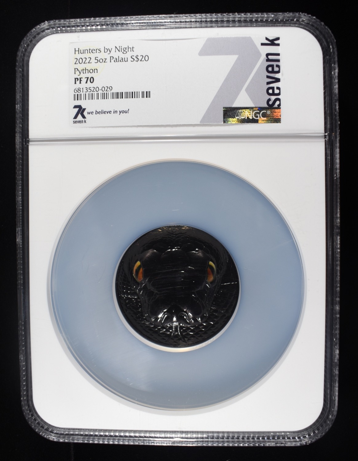 2022 5 OZ $20 PALAU PYTHON NGC PF70