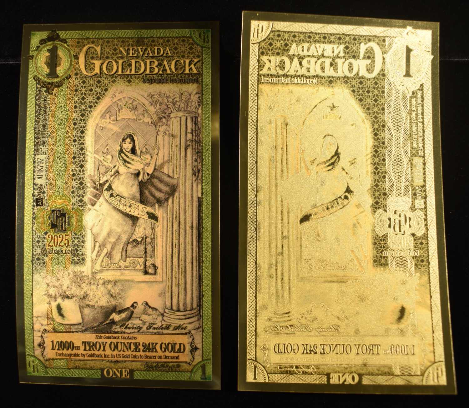 (7) $1 GOLDBACKS 1/1000TH TROY OZ 24K GOLD