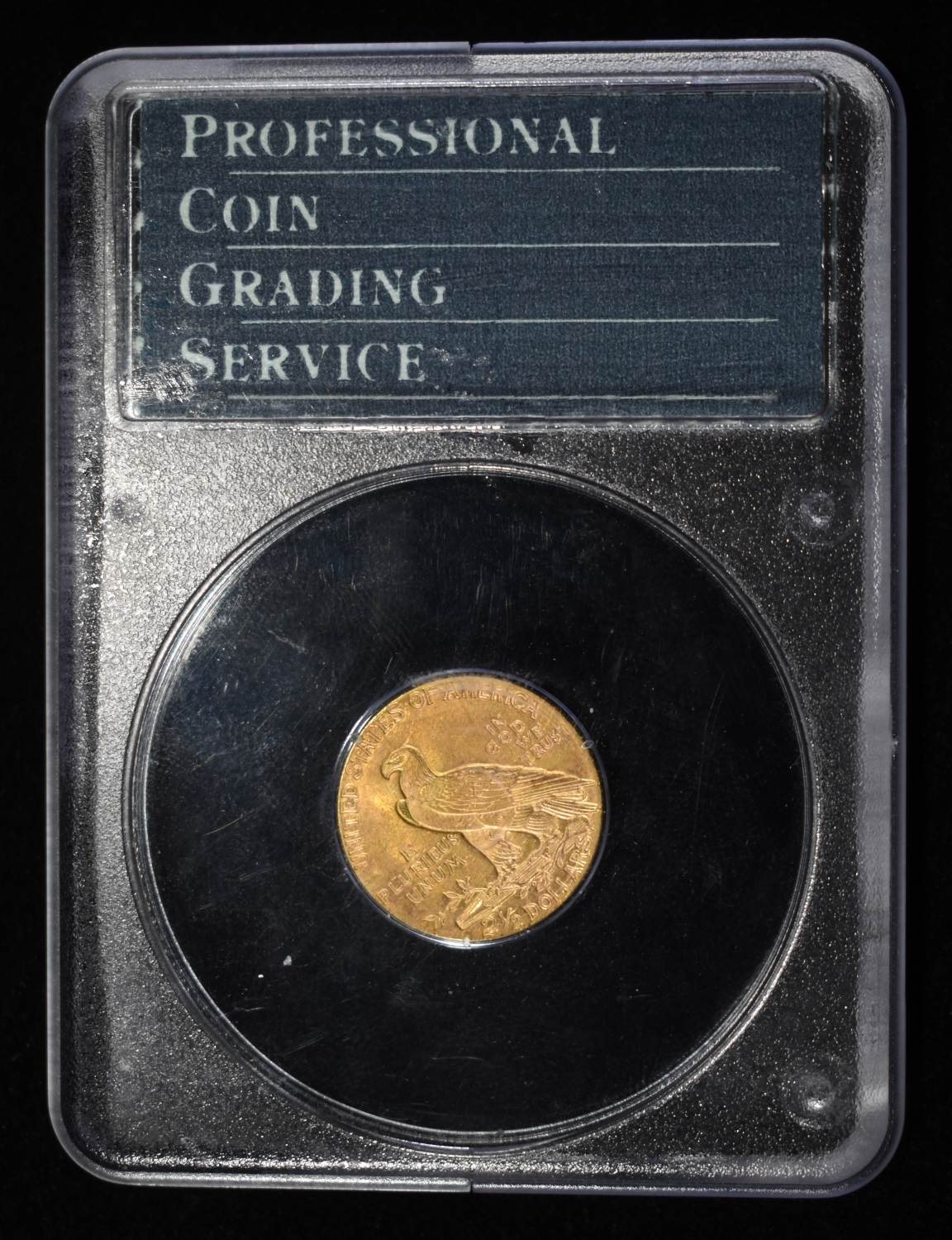 1929 $2.5 GOLD INDIAN PCGS MS-61 RATTLER HOLDER