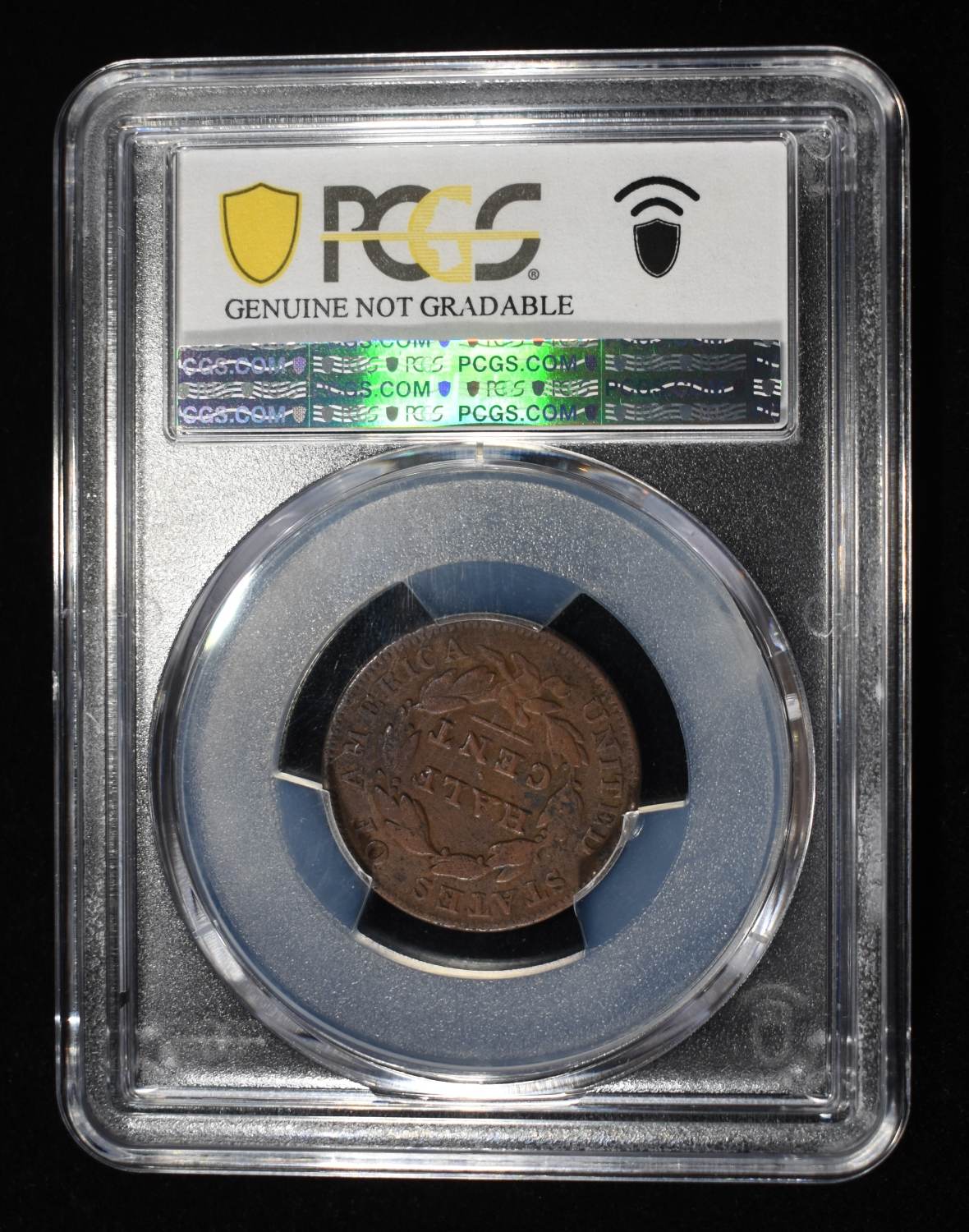 1835 CLASSIC HEAD HALF CENT PCGS GENUINE