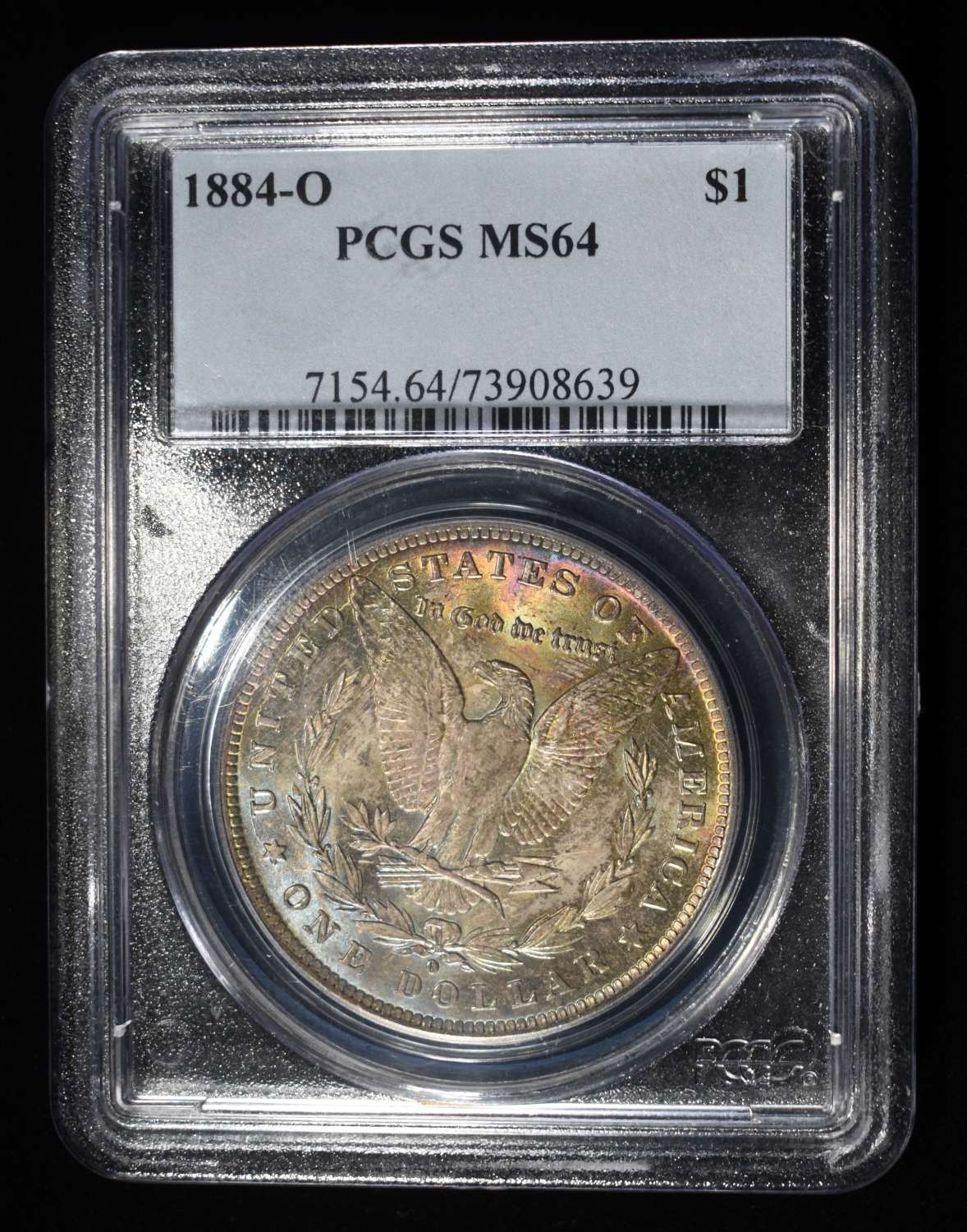 1884-O MORGAN DOLLAR PCGS MS-64 COLOR!