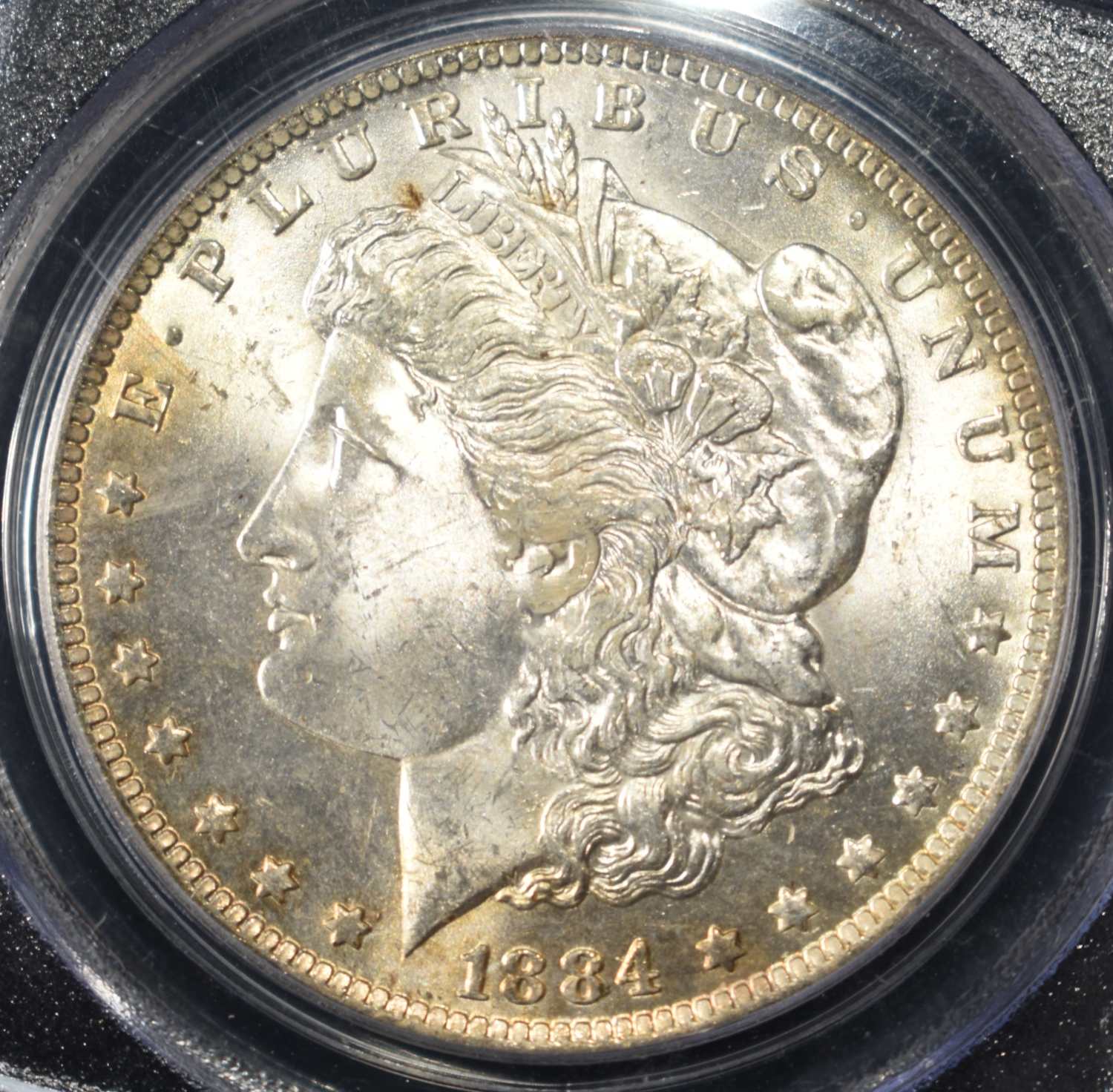 1884-O MORGAN DOLLAR PCGS MS-64 COLOR!