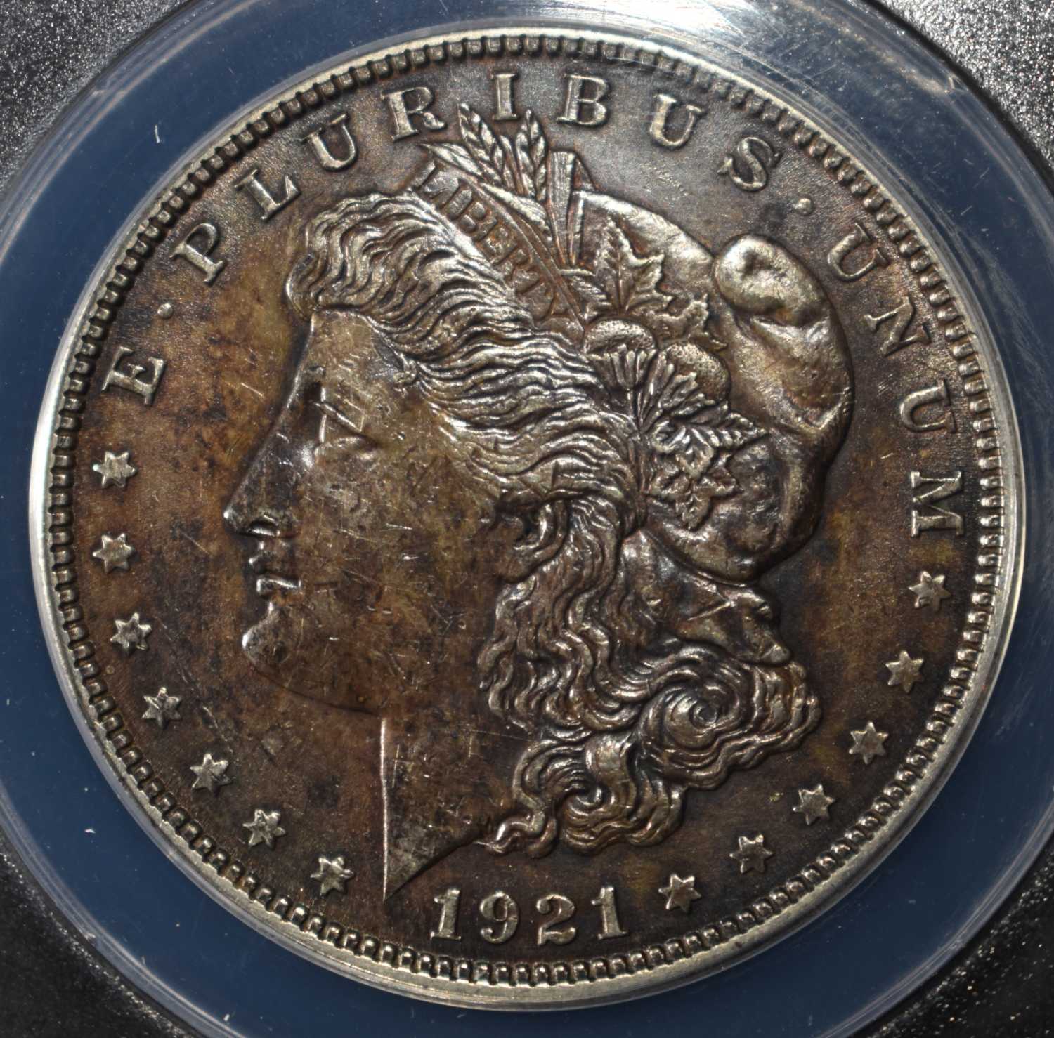 1921 MORGAN DOLLAR AU 55 DETAILS CLEANED ANACS