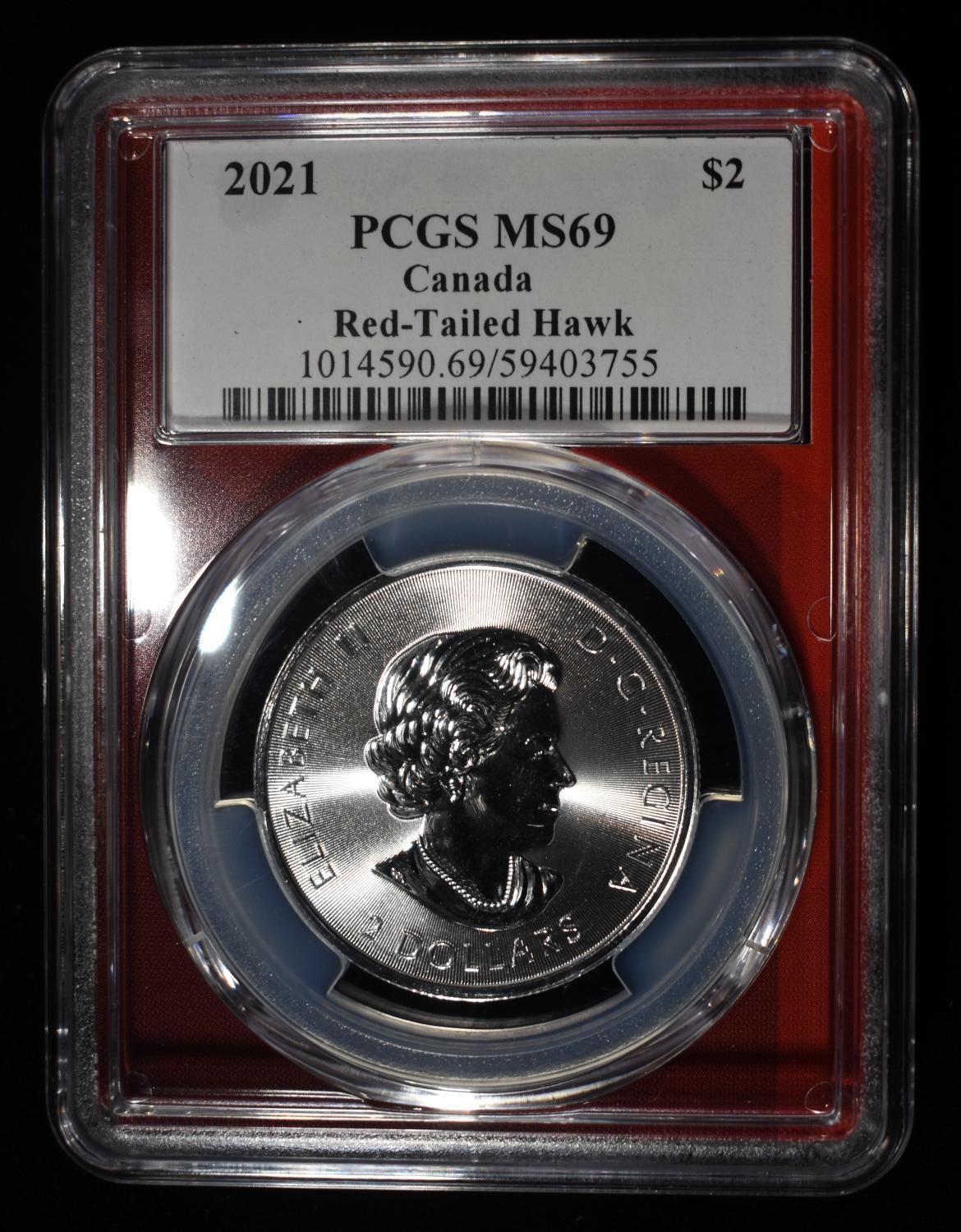 2021 CANADA RED-TAILED HAWK 1/2OZ SILVER PCGS MS69