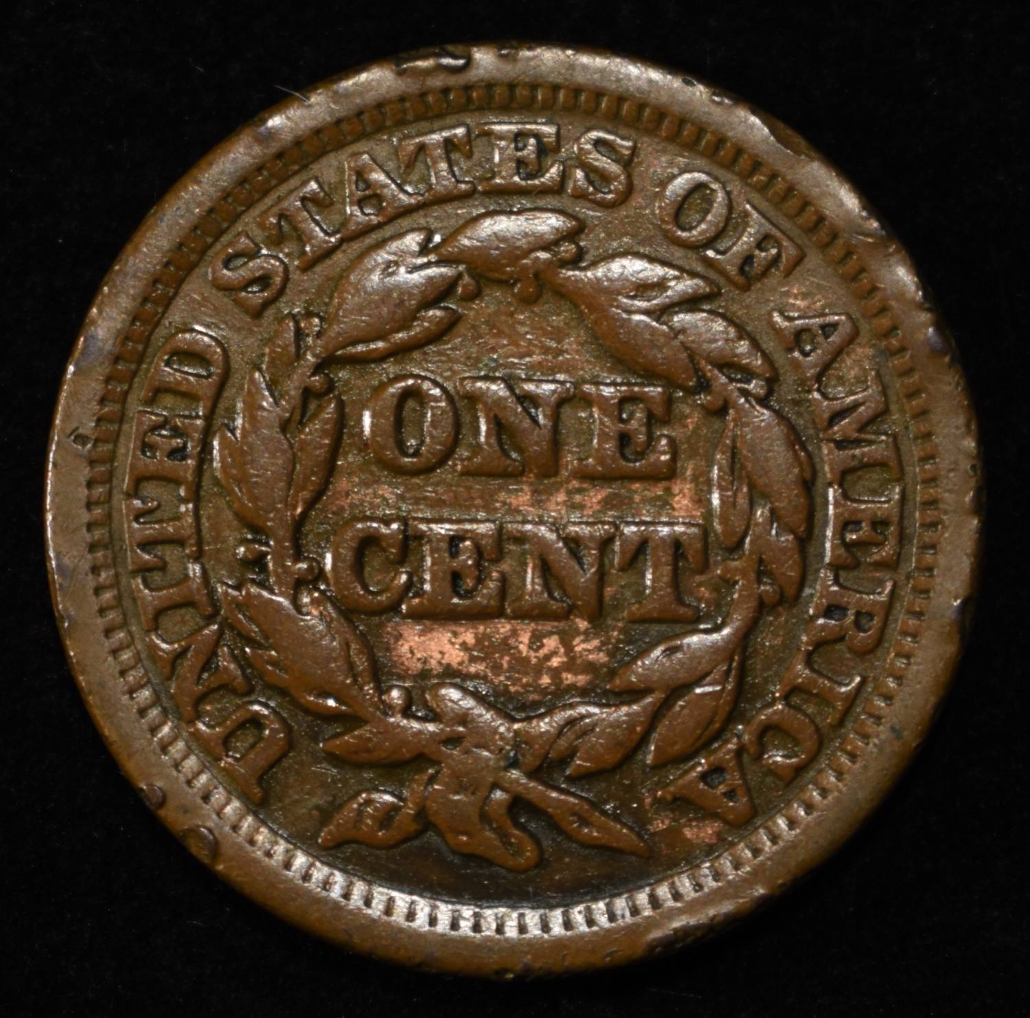 1847 LARGE CENT VF