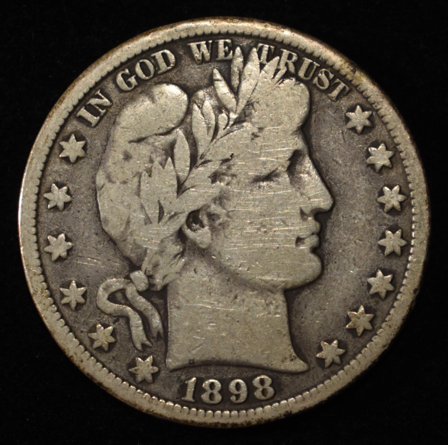 1898-O BARBER HALF DOLLAR VG/F