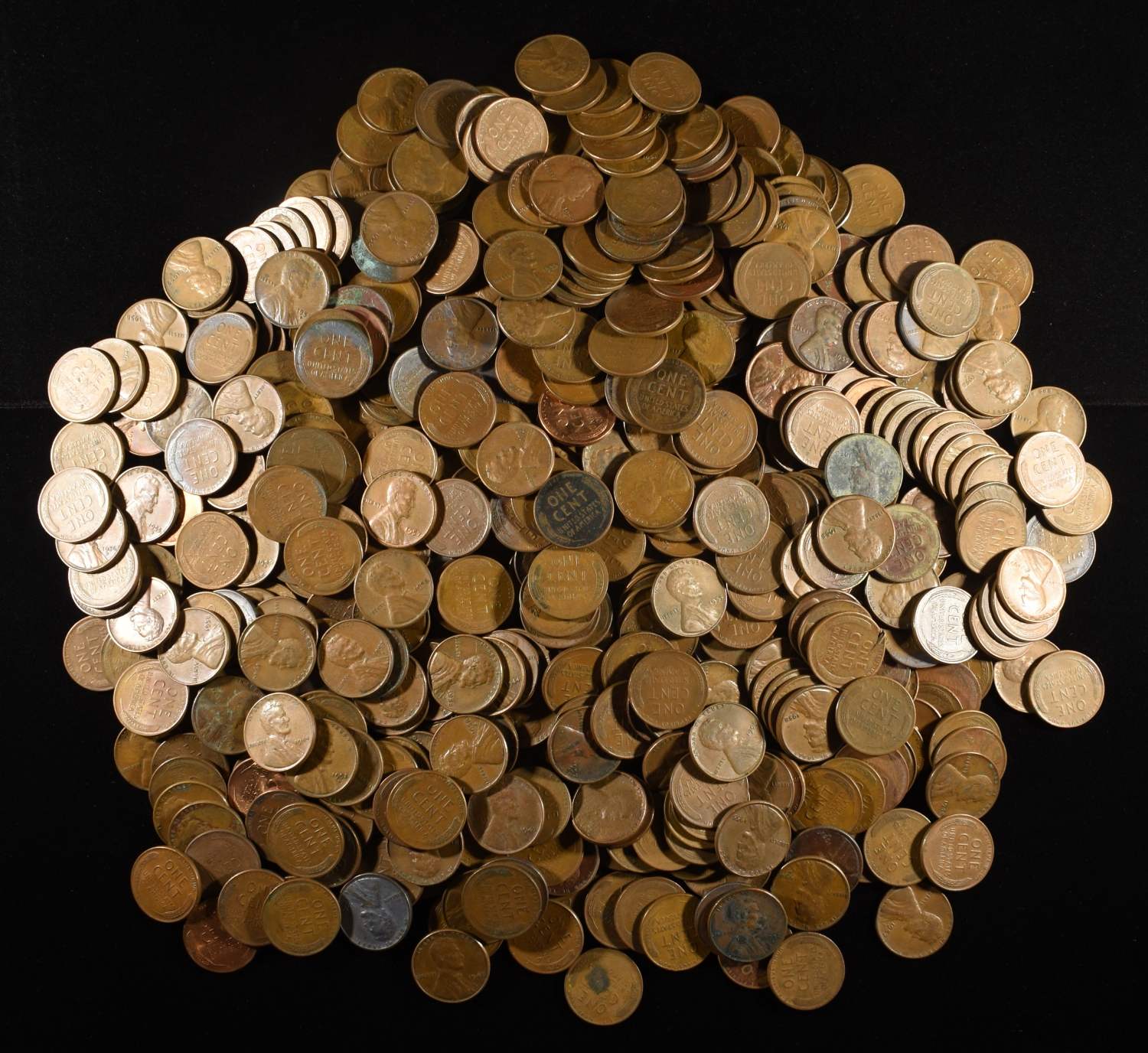 (500) 40'S & 50'S WHEAT CENTS