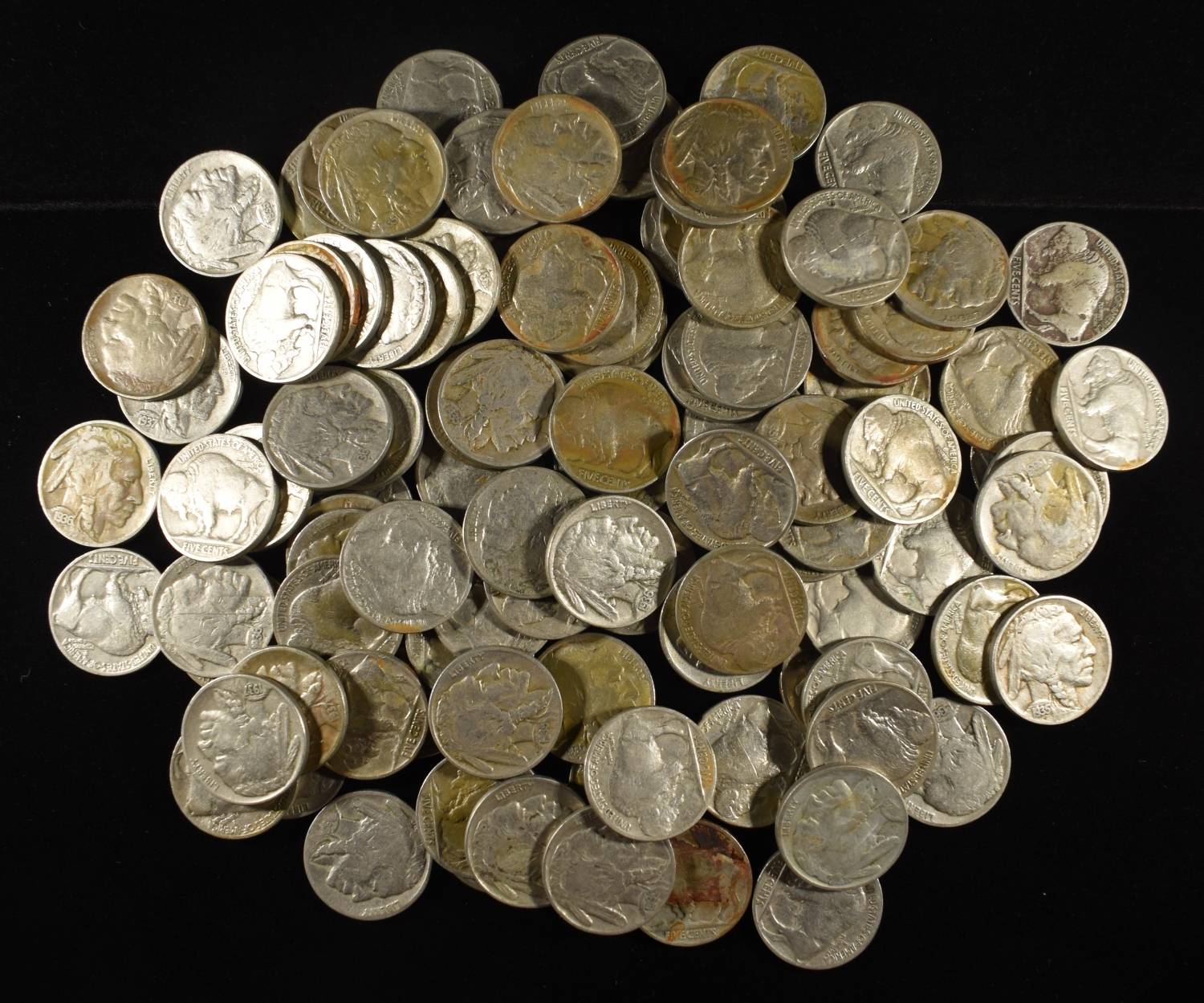 (100) FULL DATE BUFFALO NICKELS