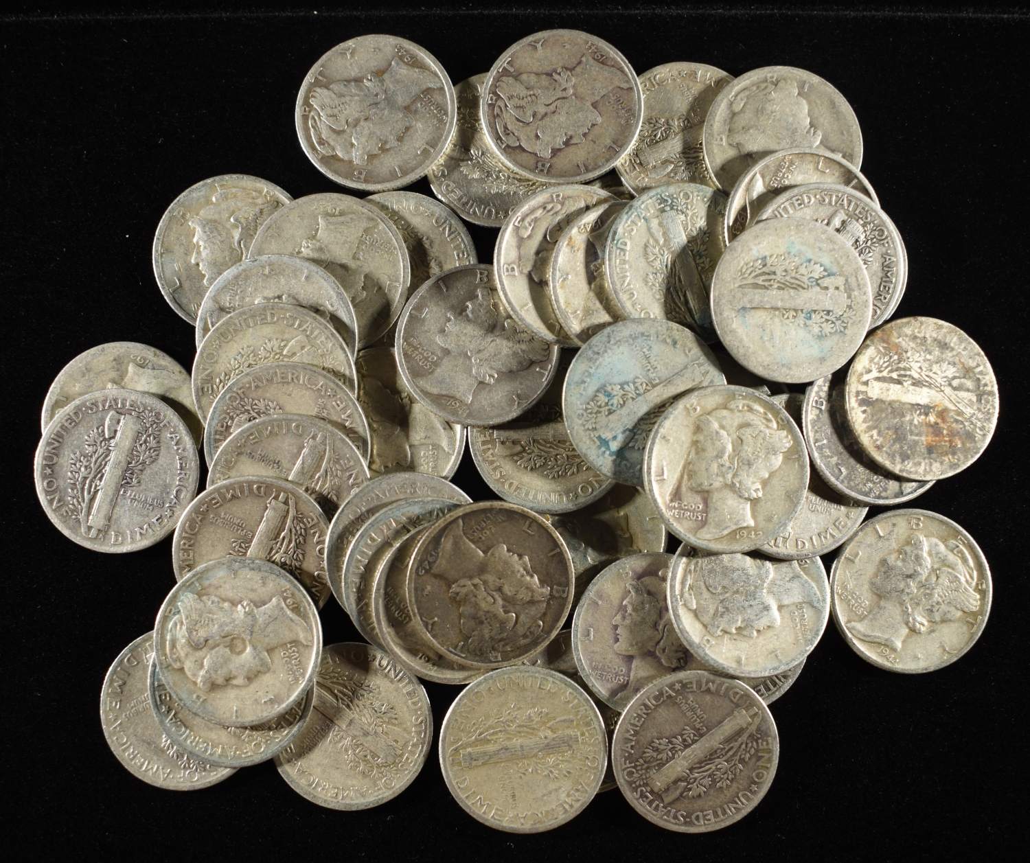(50) MERCURY DIMES