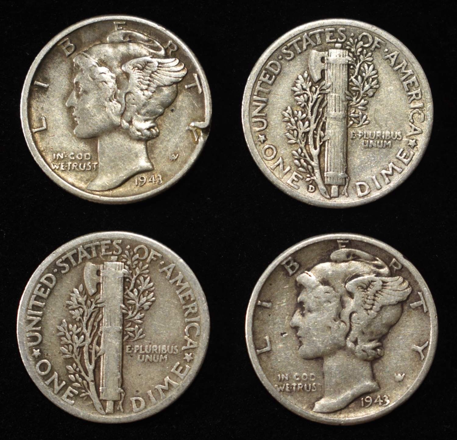 (50) MERCURY DIMES