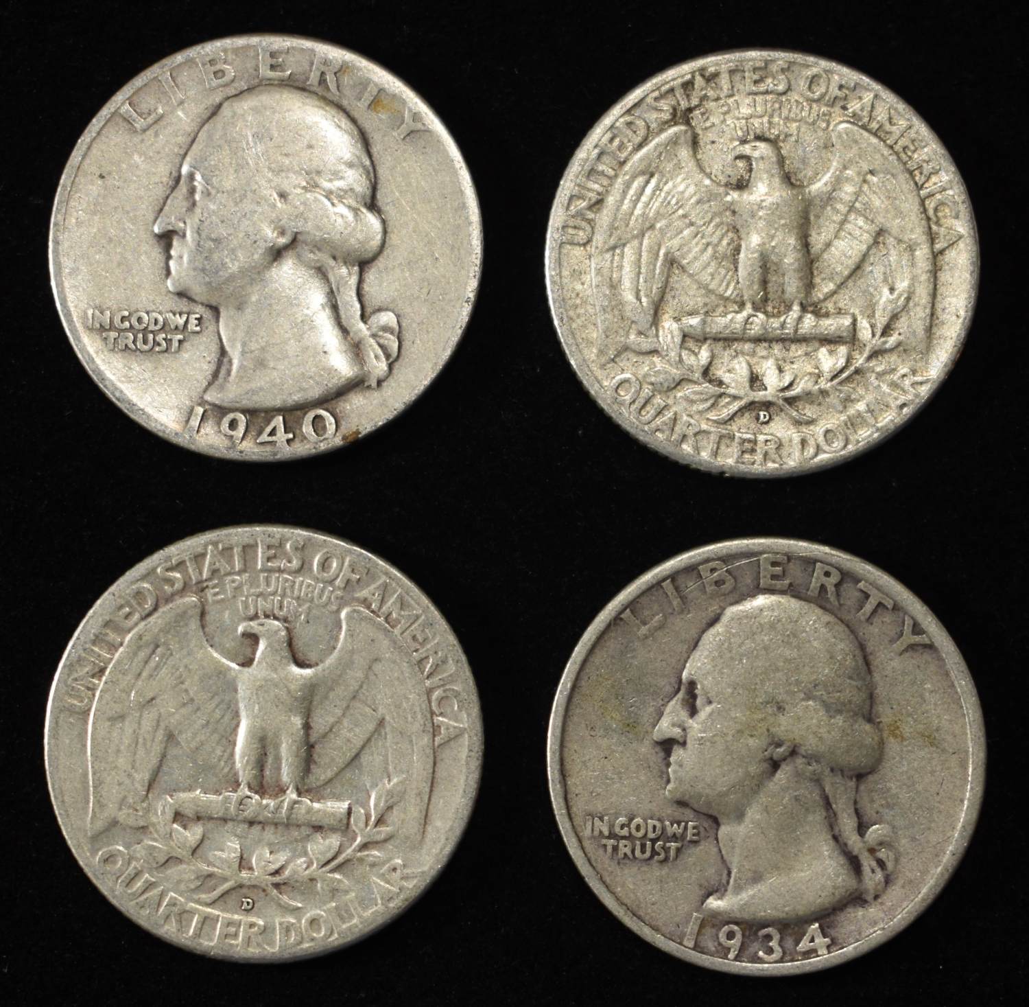 (20) 90% SILVER WASHINGTON QUARTERS