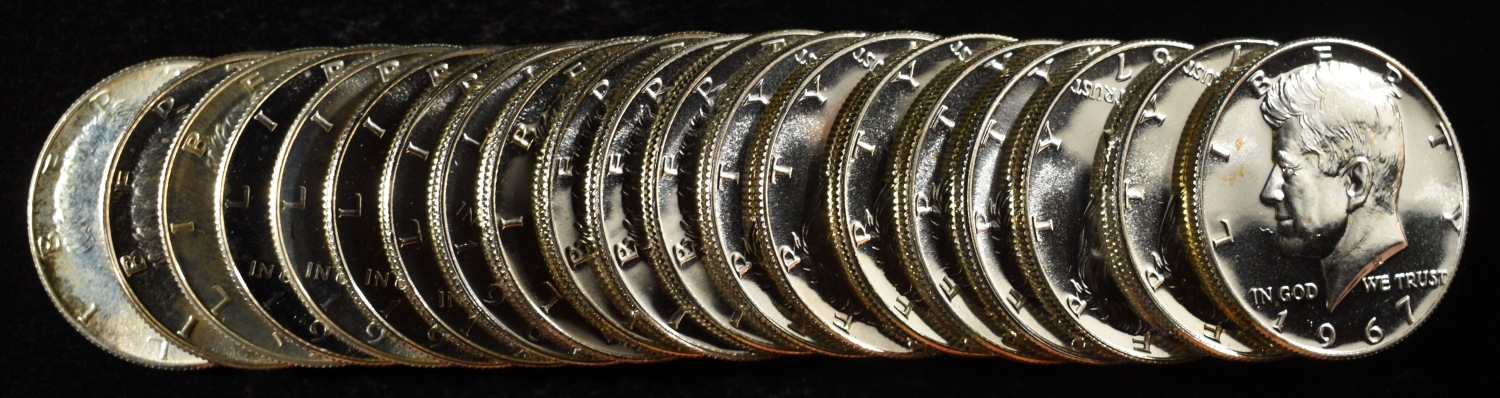 1967 KENNEDY HALF DOLLARS SMS ROLL