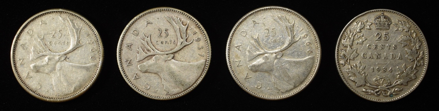 (23) CANADIAN QUARTERS 80% SILVER