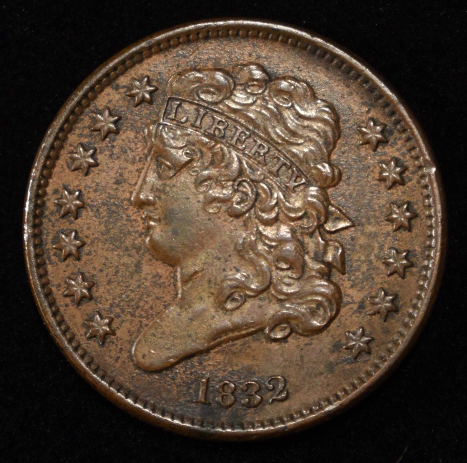 1832 CLASSIC HEAD HALF CENT AU