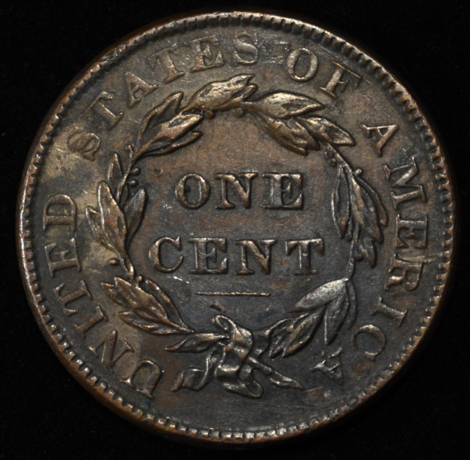 1837 CORONET HEAD LARGE CENT CH BU