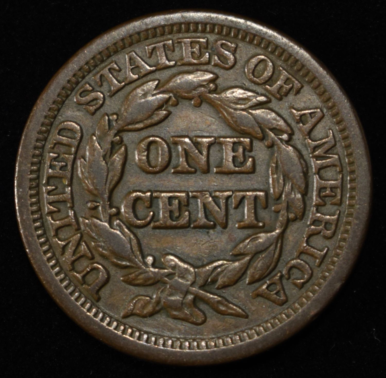 1848 BRAIDED HAIR LARGE CENT AU
