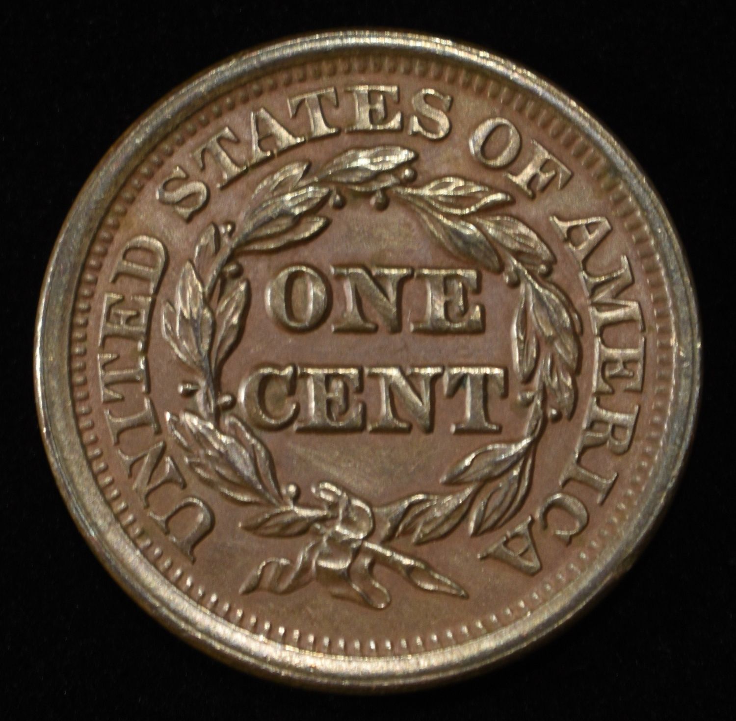 1850 BRAIDED HAIR LARGE CENT CH BU