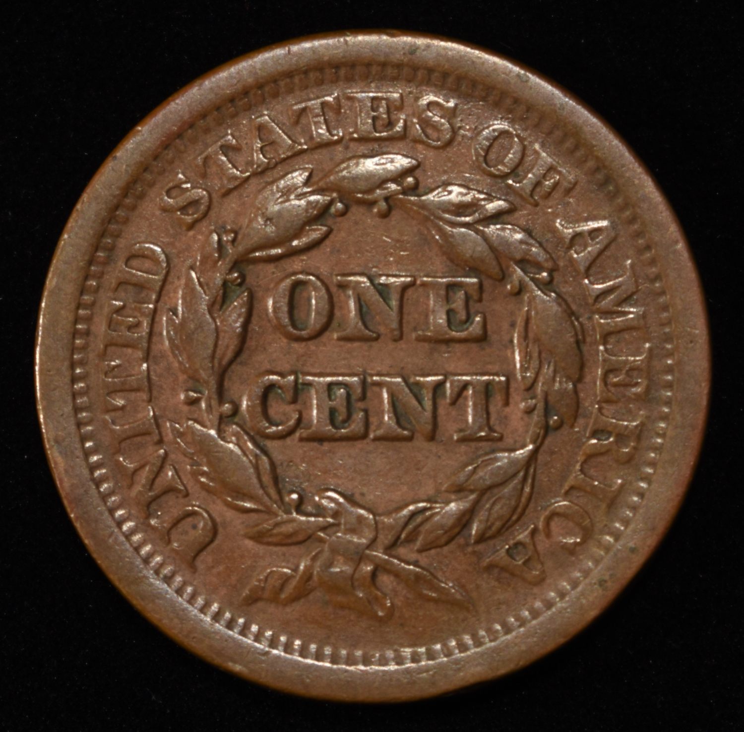 1852 BRAIDED HAIR LARGE CENT XF/AU