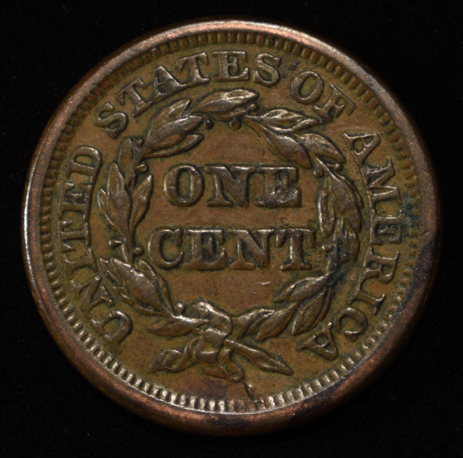1856 BRAIDED HAIR LARGE CENT GEM BU
