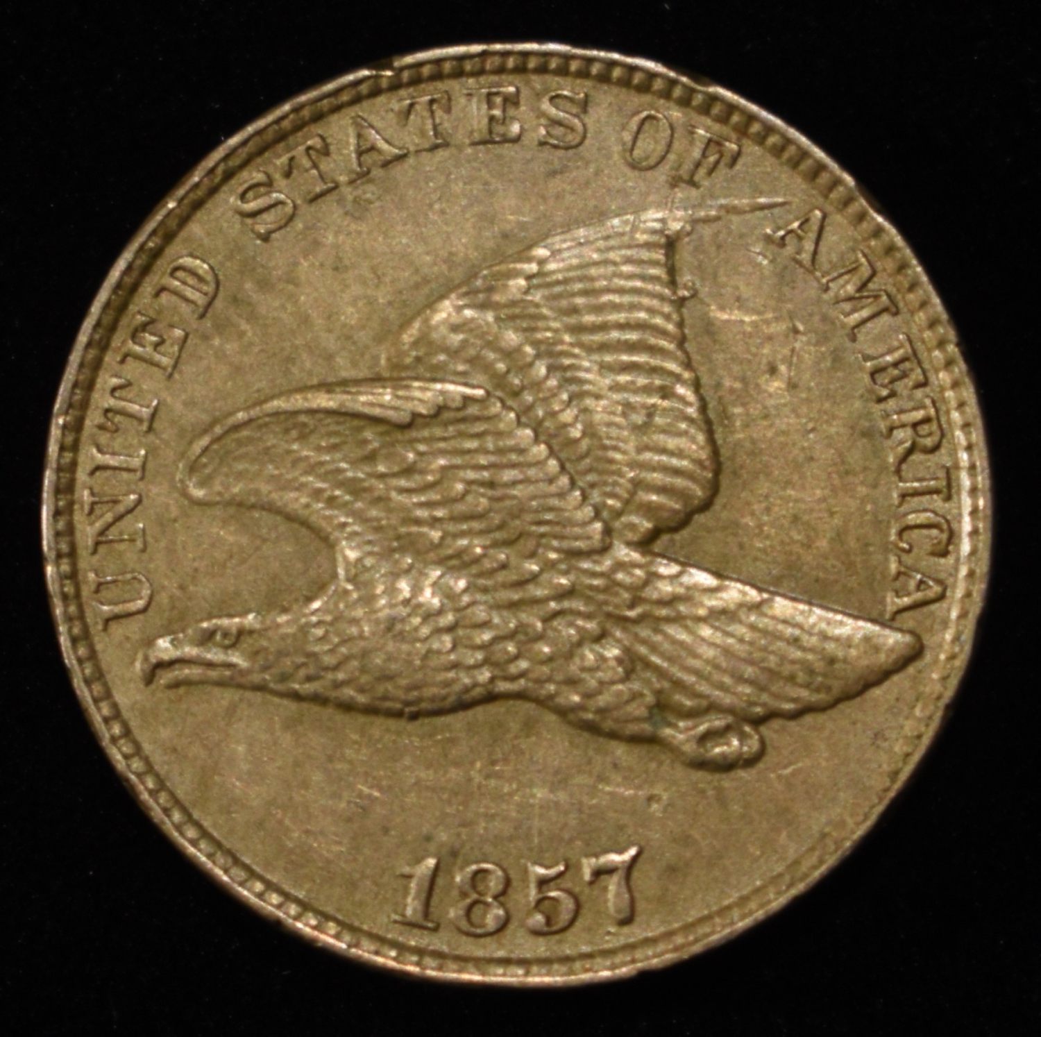 1857 FLYING EAGLE CENT BU