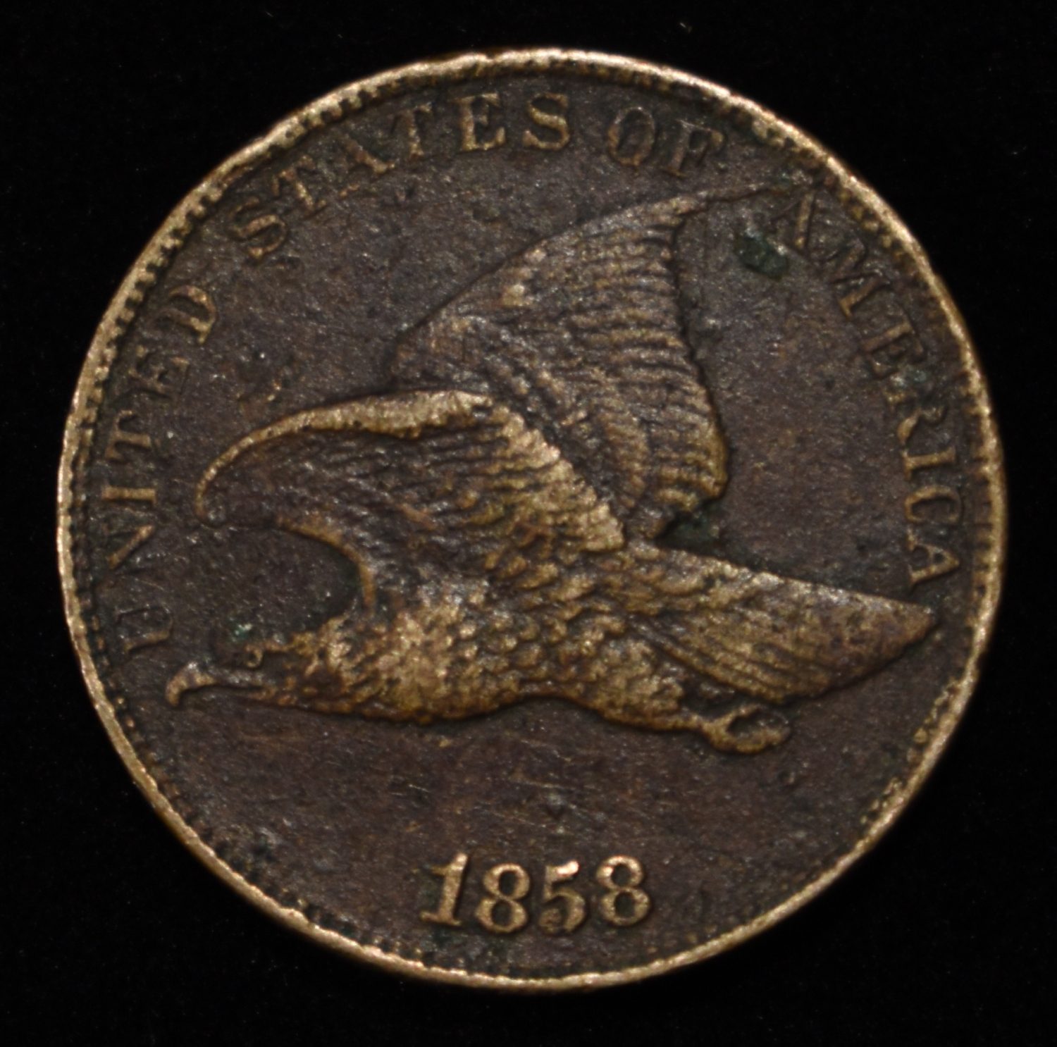 1858 FLYING EAGLE CENT XF