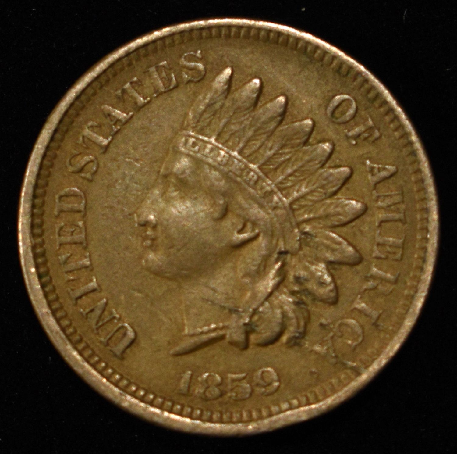 1859 INDIAN CENT AU/BU