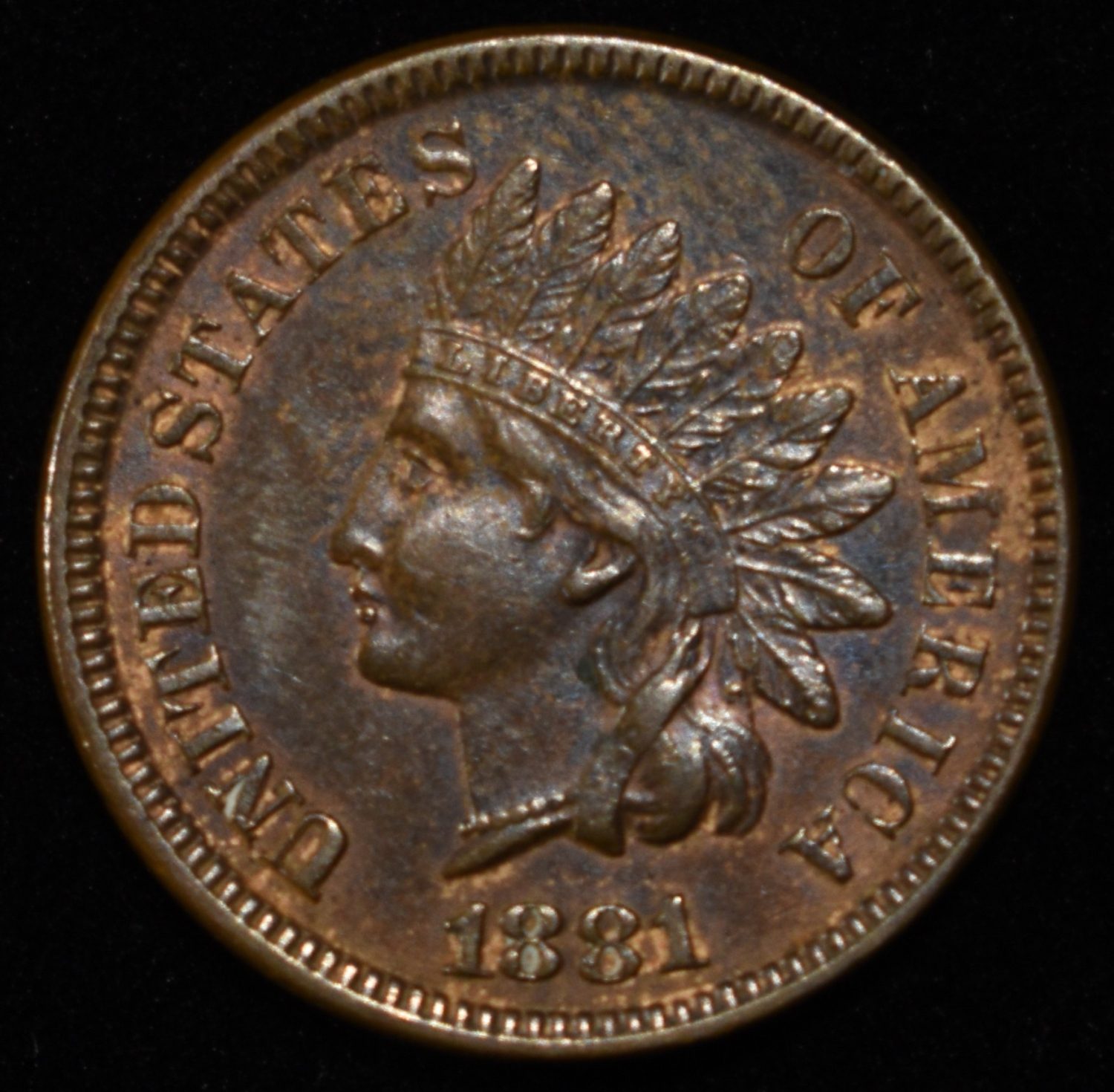 1881 INDIAN HEAD CENT CH BU