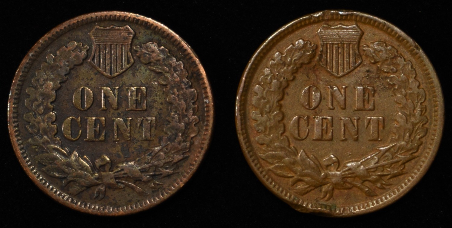 (2) 1882 INDIAN HEAD CENTS XF-AU