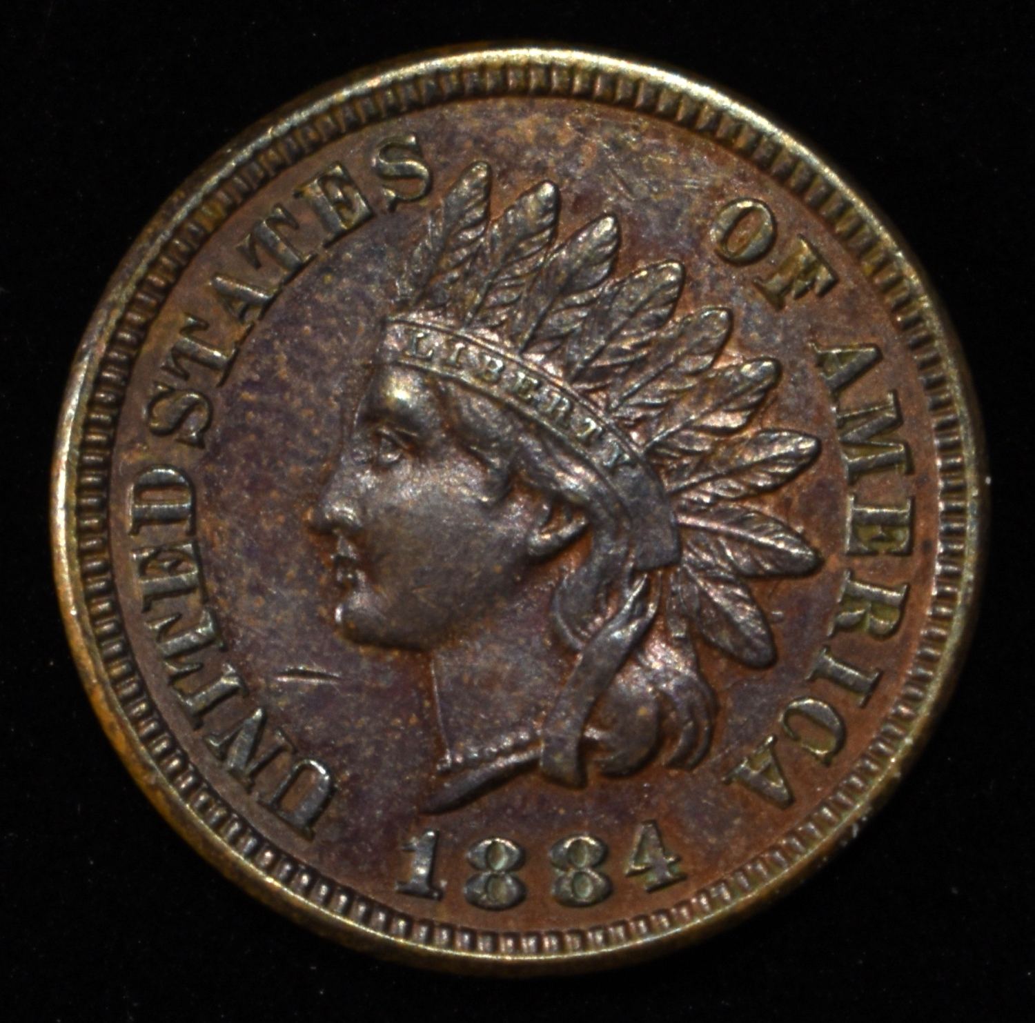 1884 INDIAN HEAD CENT CH BU