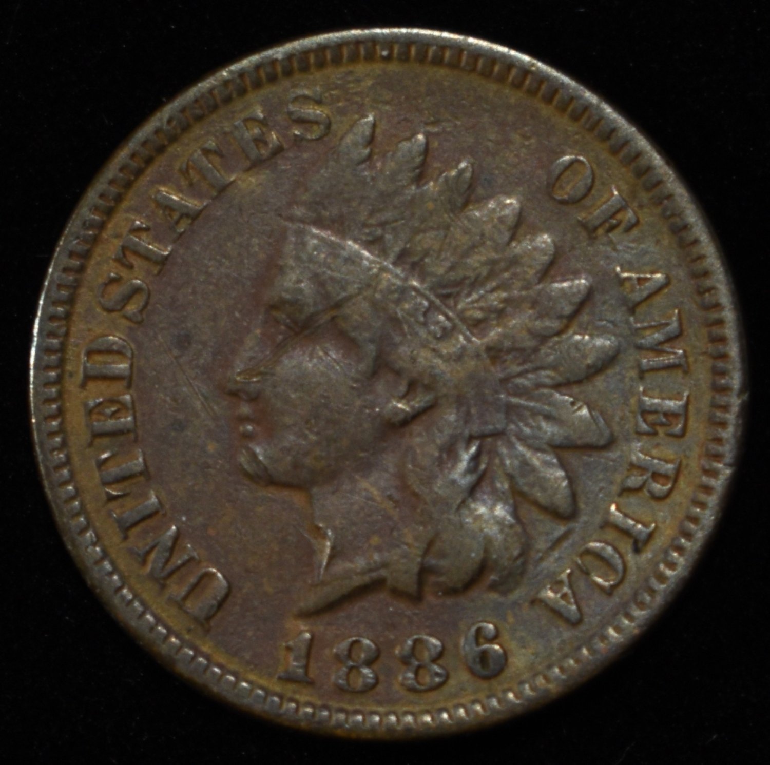 1886 INDIAN HEAD CENT VF