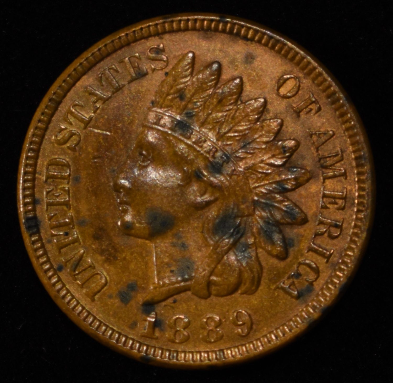 1889 INDIAN HEAD CENT CH BU RB
