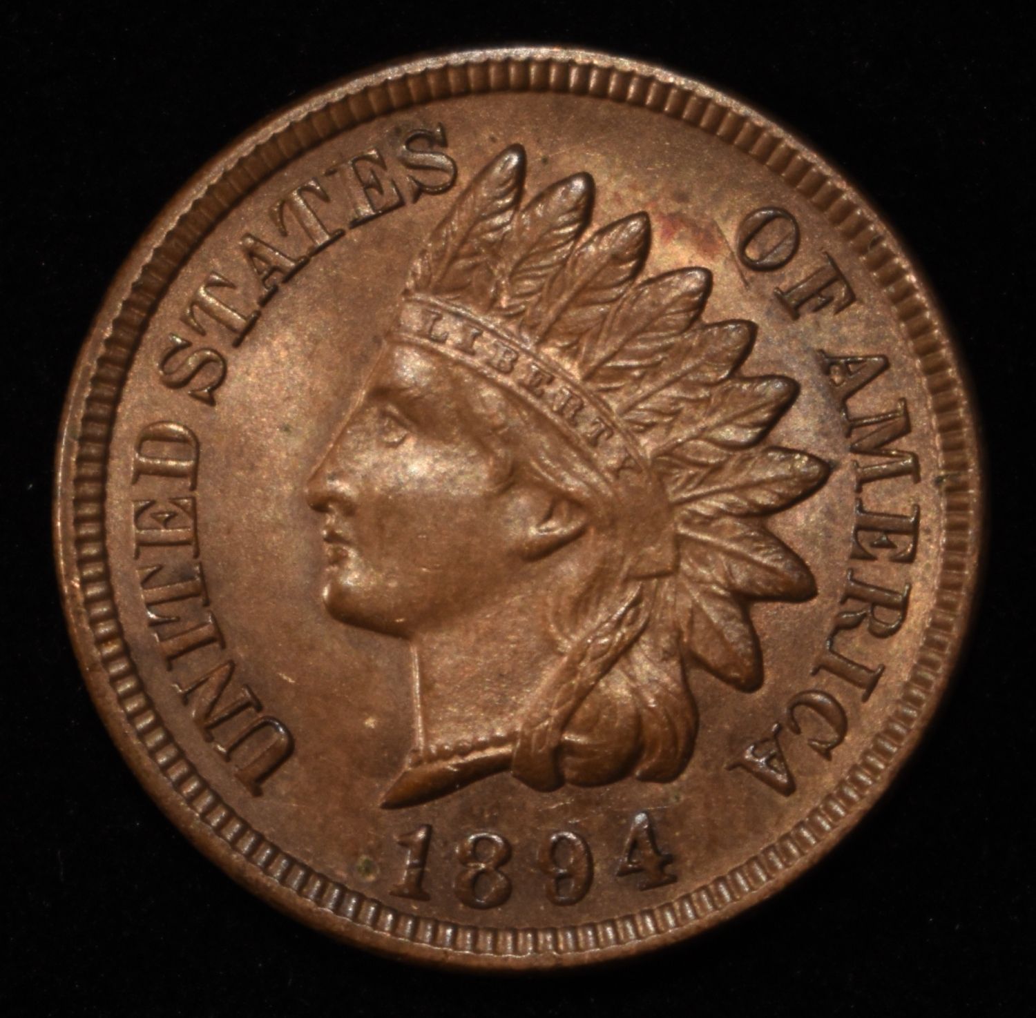 1894 INDIAN HEAD CENT CH BU RB