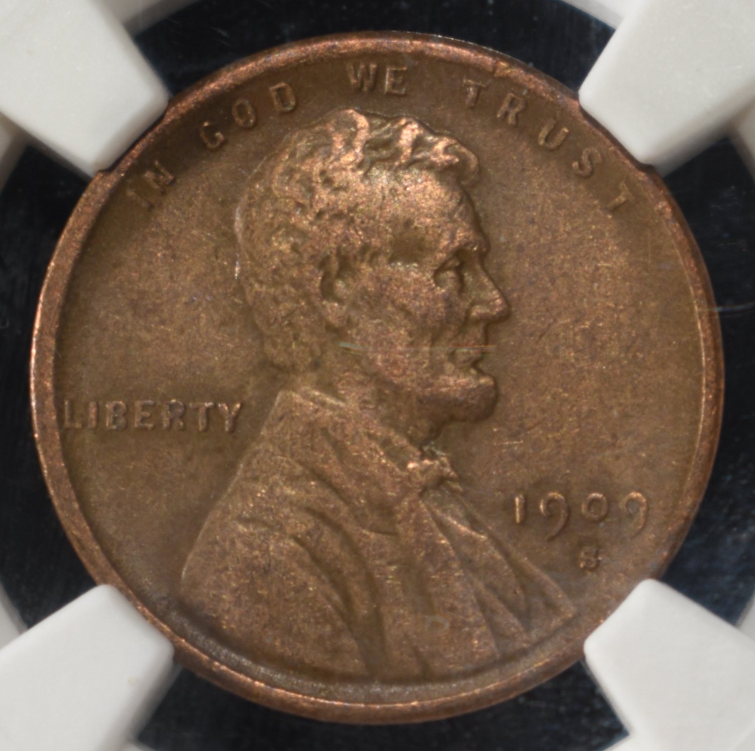 1909-S VDB WHEAT CENT VF DETAILS CLEANED NGC