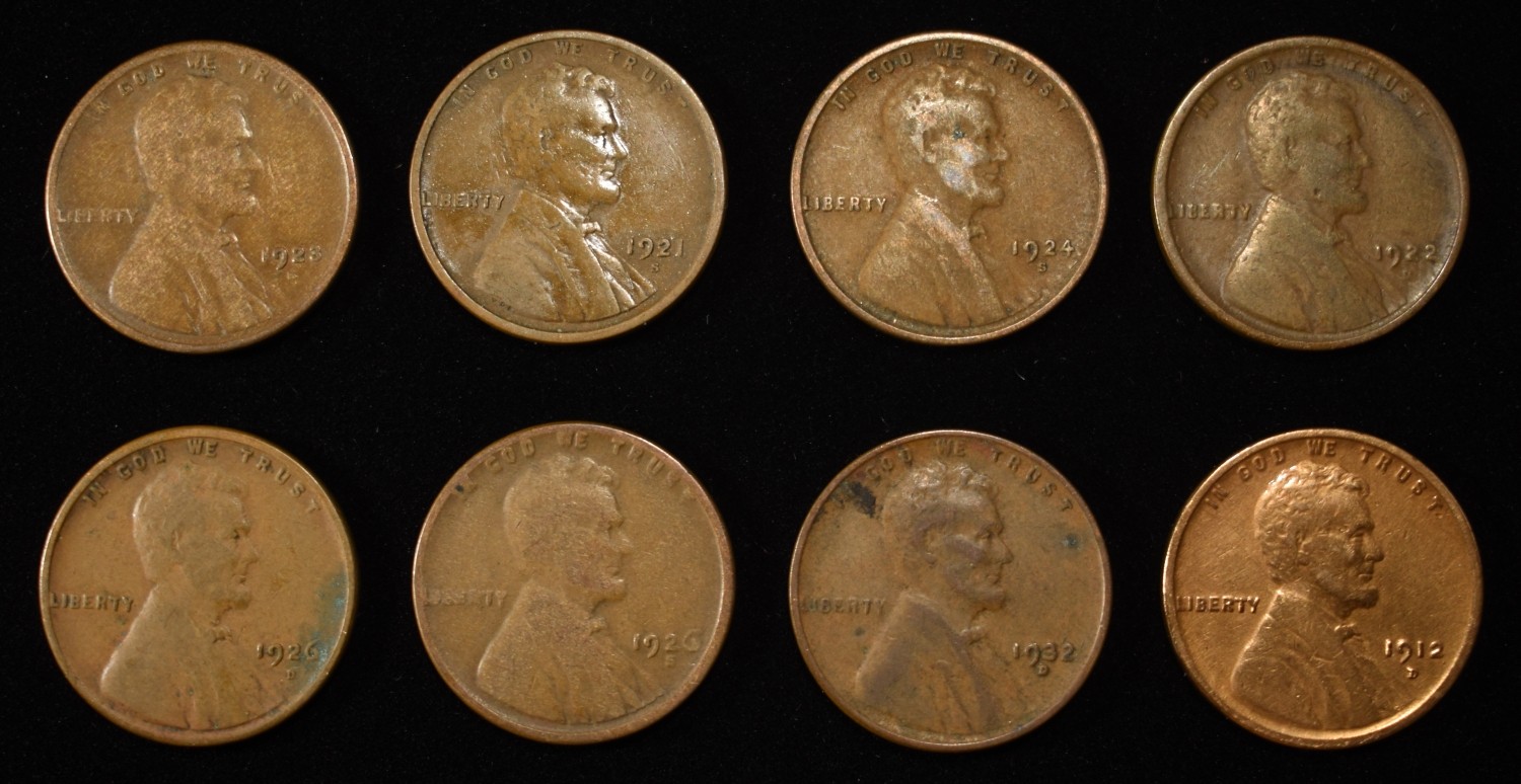 8 NICE EARLY SEMIKEY WHEAT CENTS