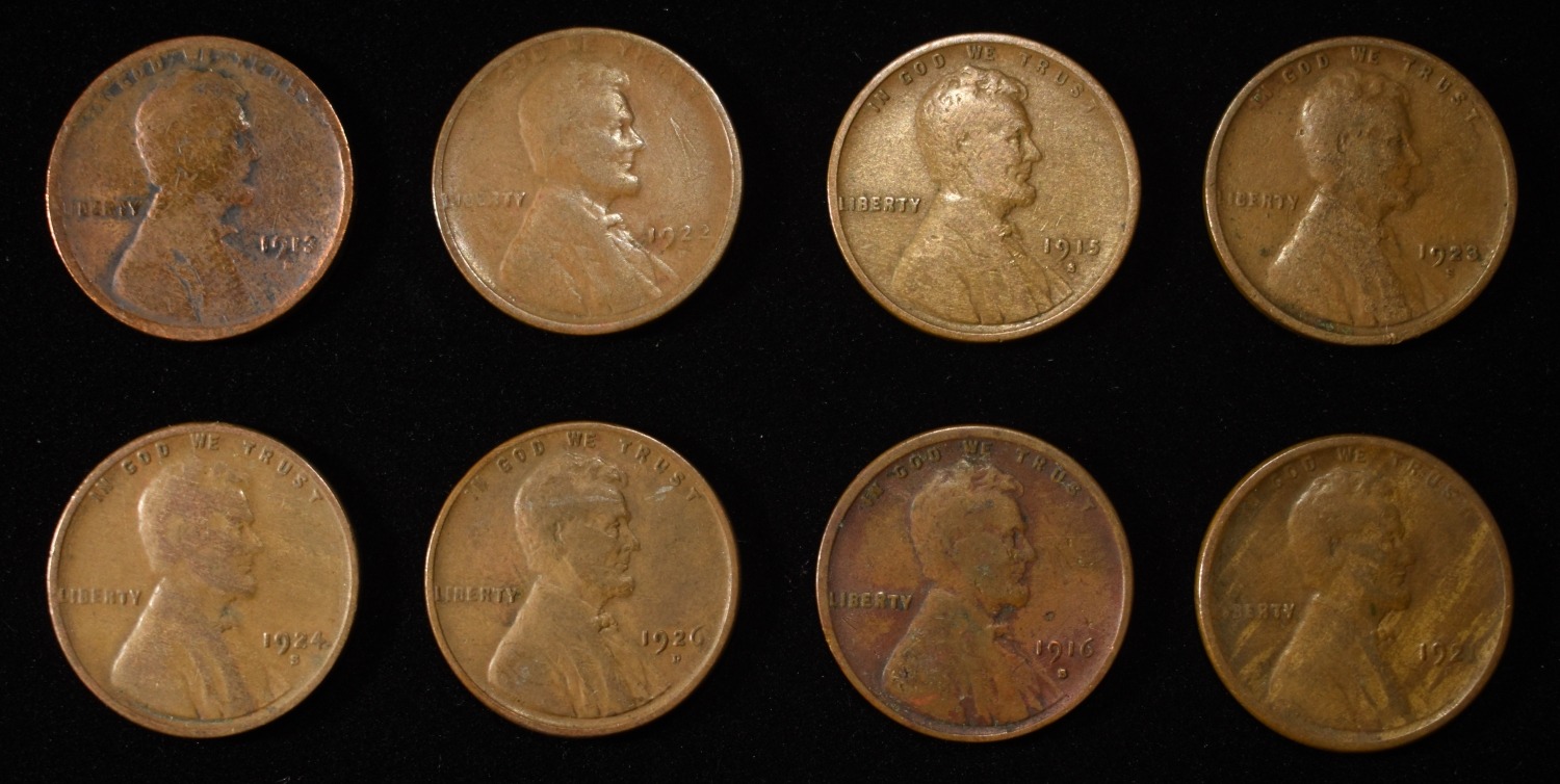 8 NICE EARLY SEMIKEY WHEAT CENTS