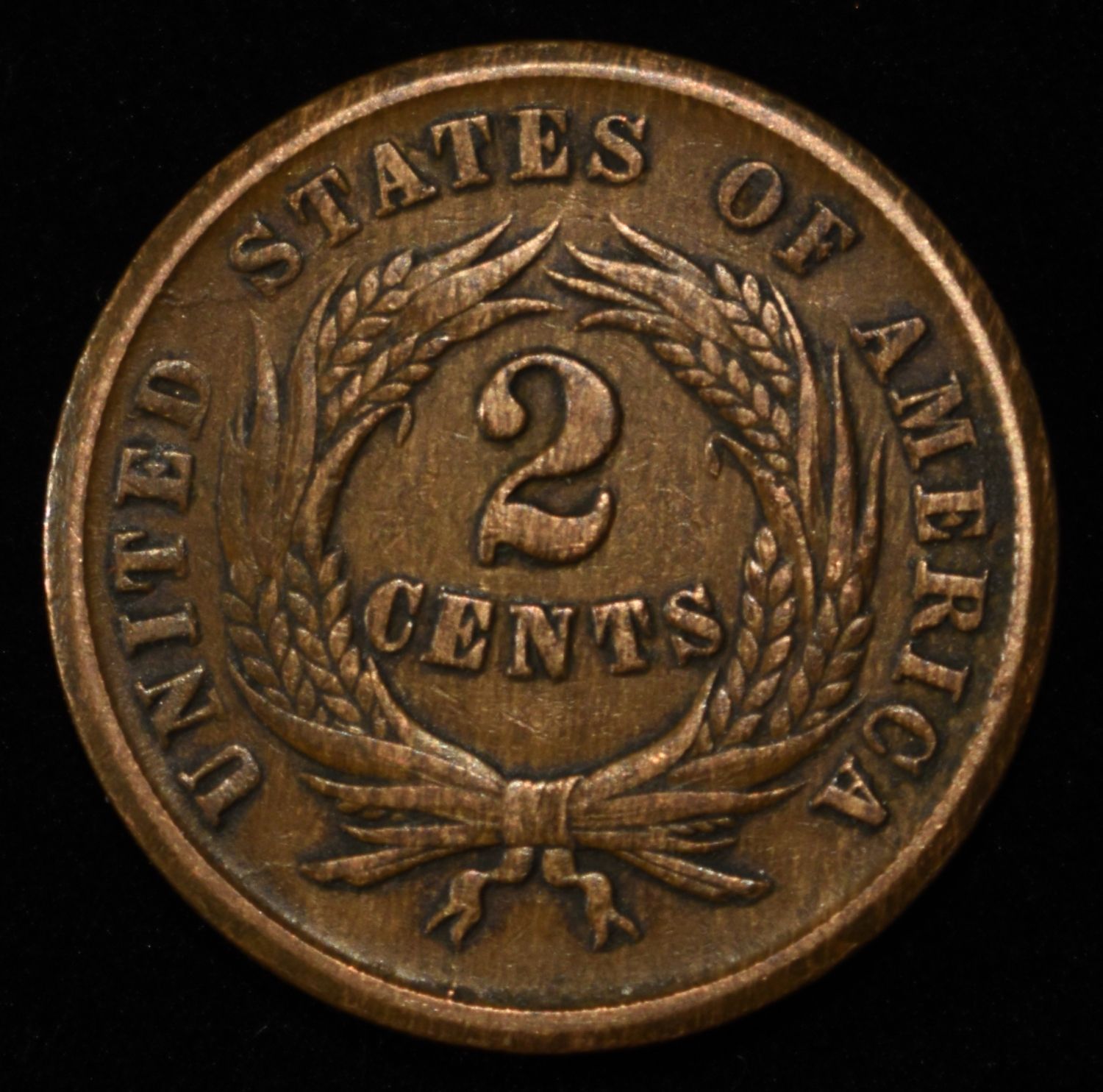 1864 TWO-CENT PIECE AU