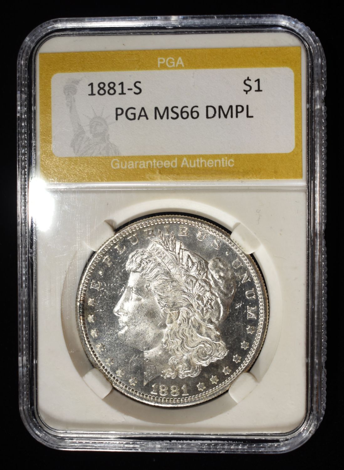 1881-S MORGAN DOLLAR PGA SUPERB GEM BU DMPL