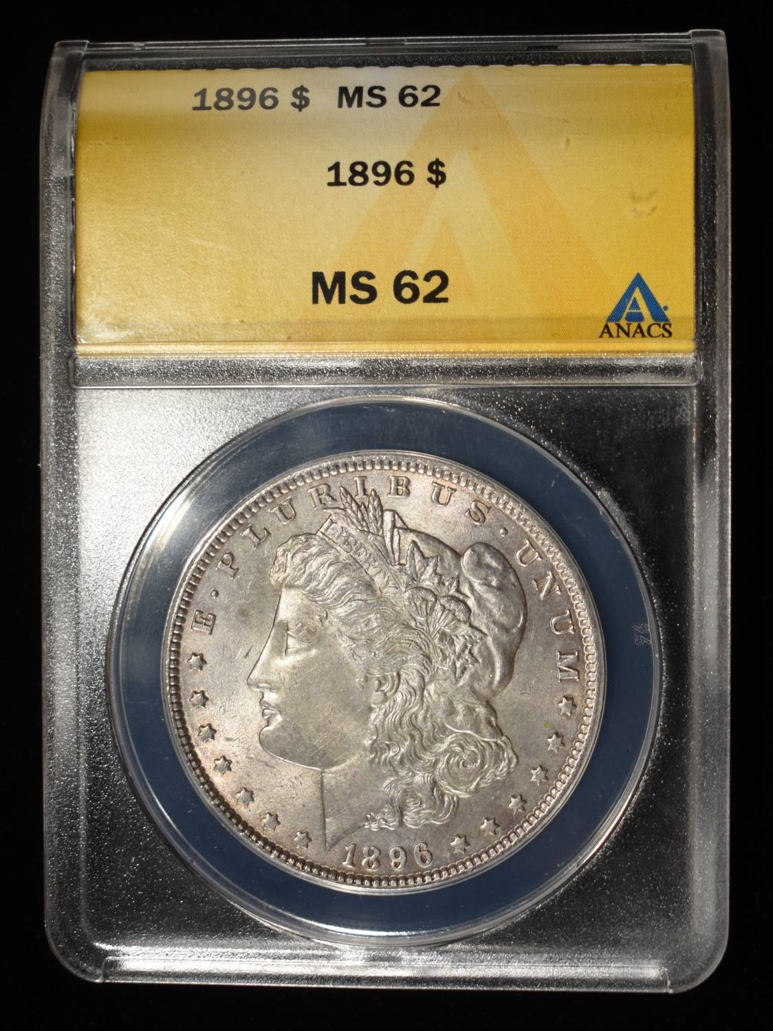 1896 MORGAN DOLLAR MS 62 ANACS