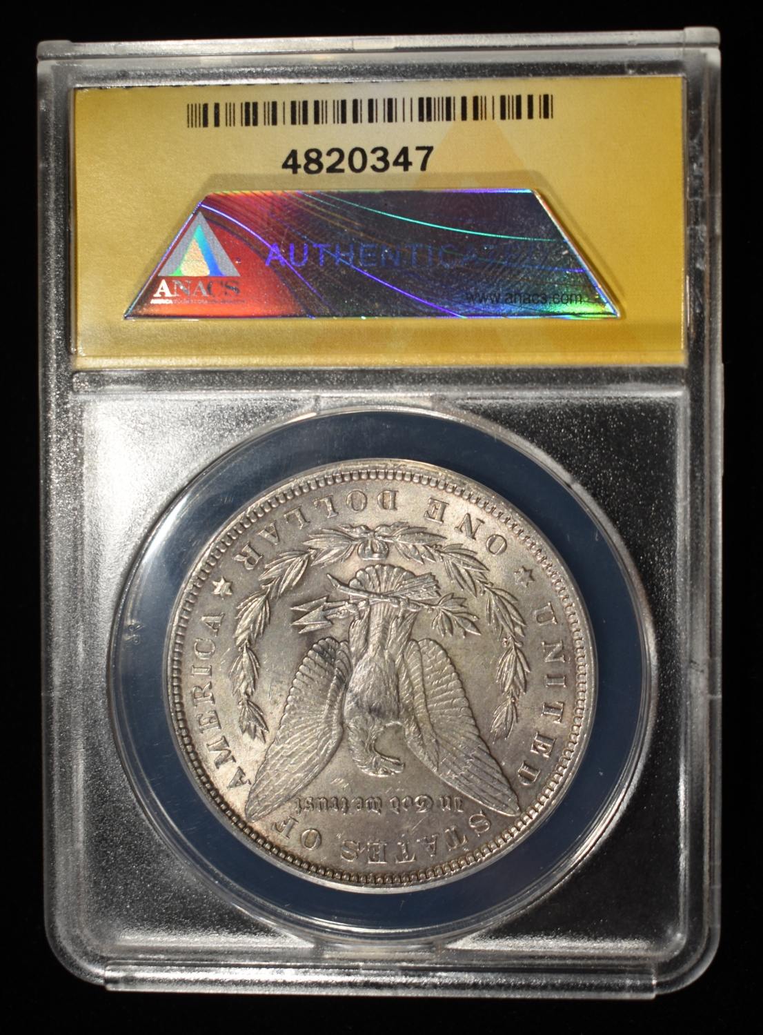 1896 MORGAN DOLLAR MS 62 ANACS